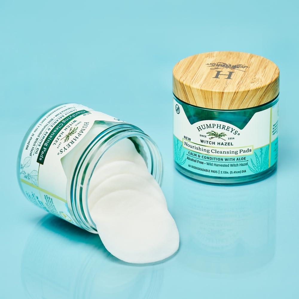 Discos Limpiadores Nutritivos Humphreys con Hamamelis y Aloe - 60 Unidades