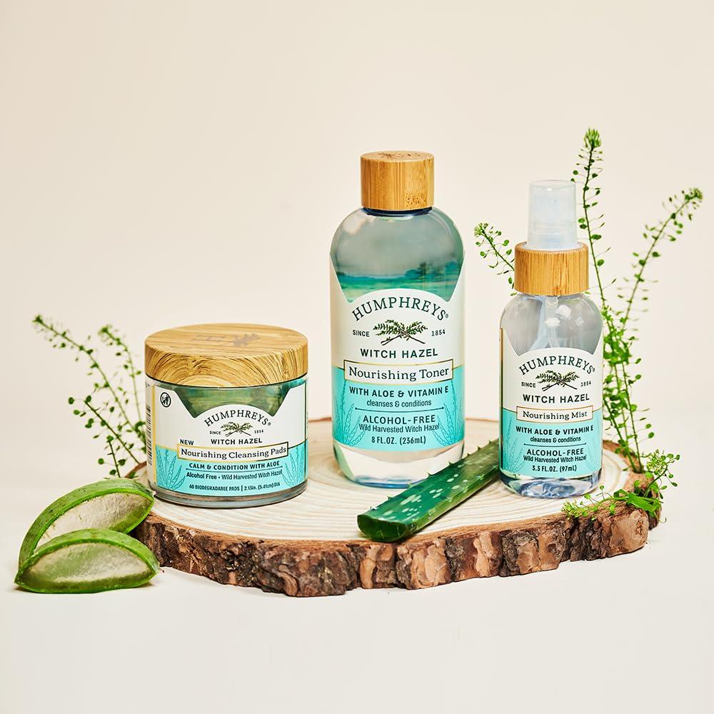 Discos Limpiadores Nutritivos Humphreys con Hamamelis y Aloe - 60 Unidades