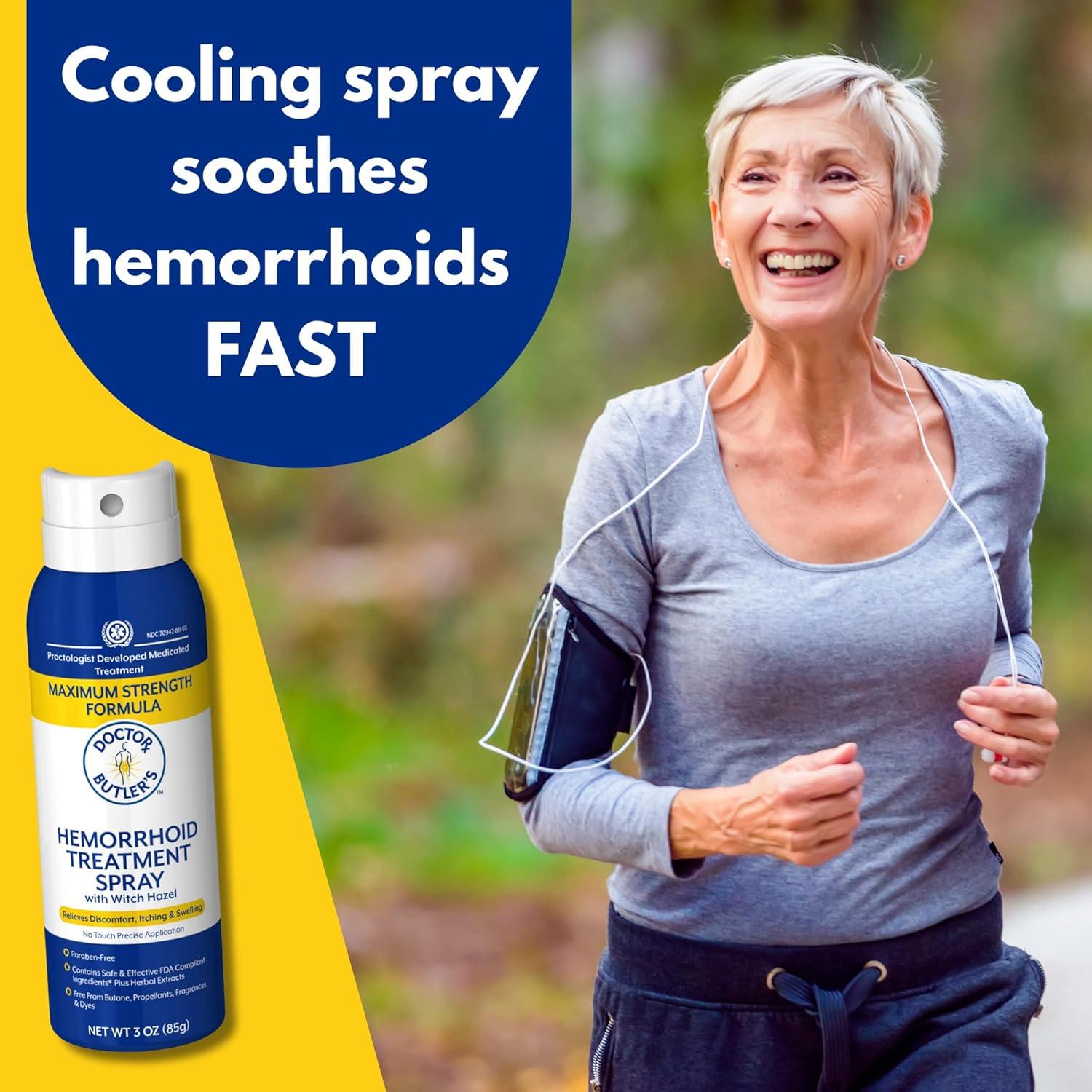 Spray para Hemorroides Doctor Butler - Alivio con Hamamelis y Aloe Vera 85g