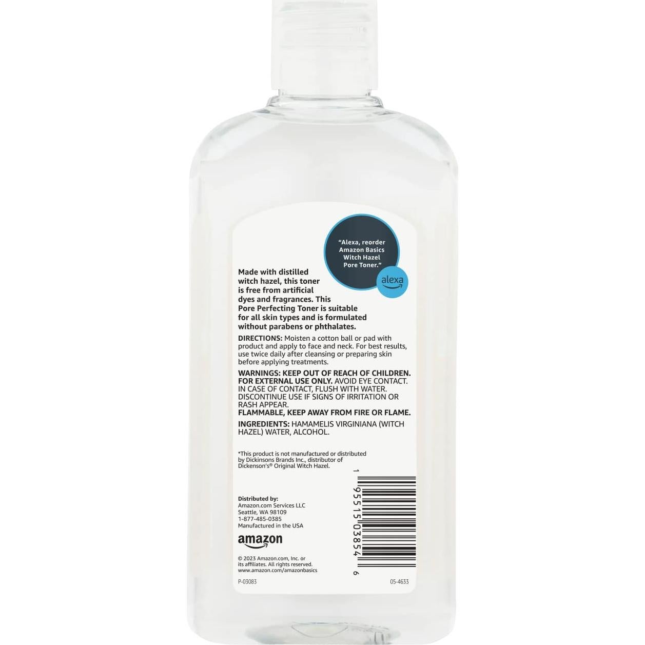 Tónico Perfeccionador de Poros Hamamelis Amazon Basics 473ml