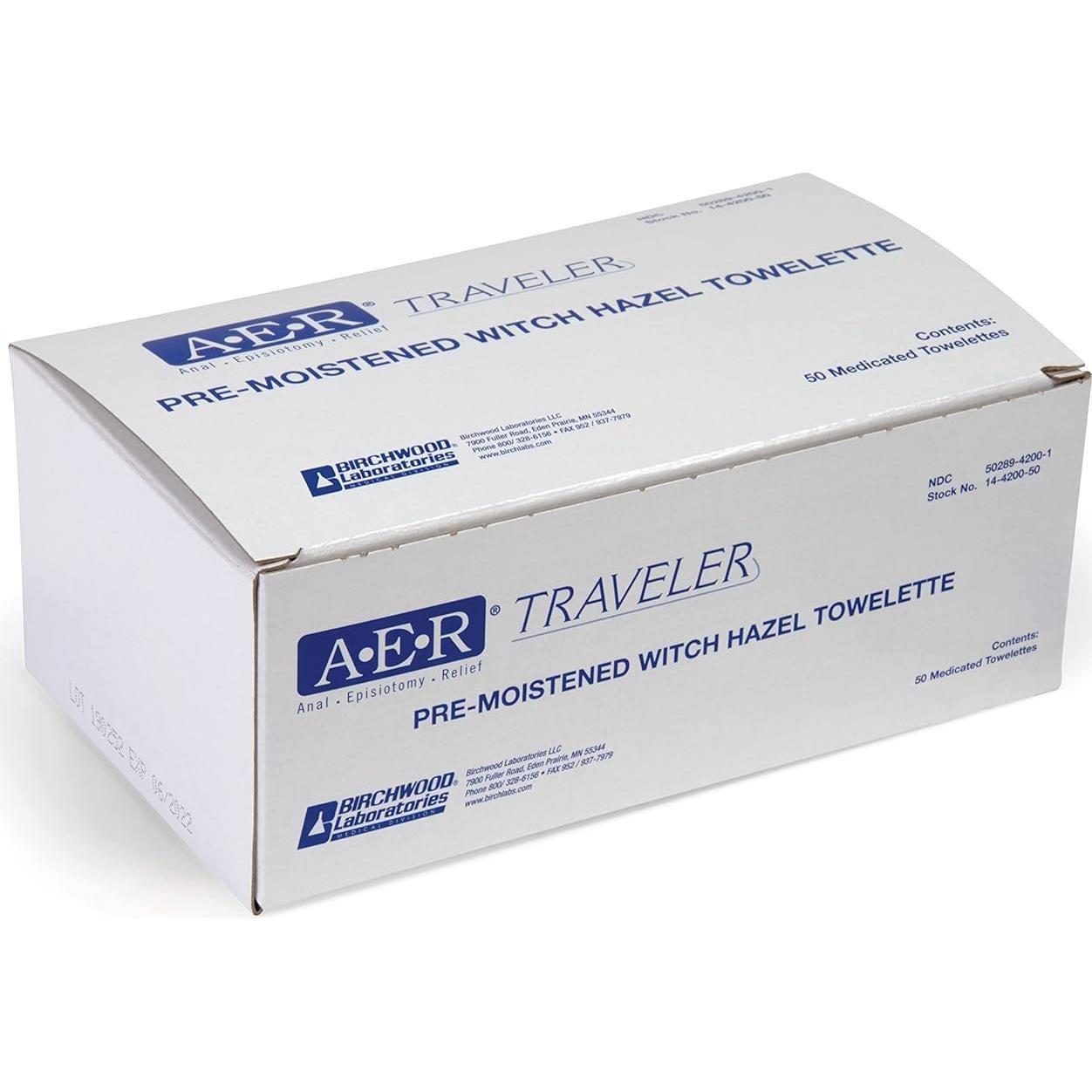 Toallitas de Hamamelis Birchwood Traveler - 50 Unidades 12.7x12.7cm