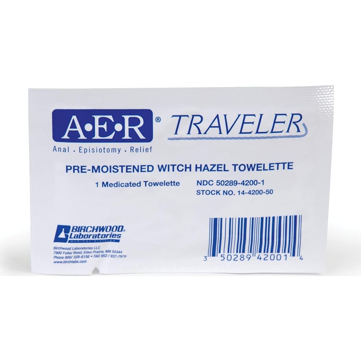 Toallitas de Hamamelis Birchwood Traveler - 50 Unidades 12.7x12.7cm