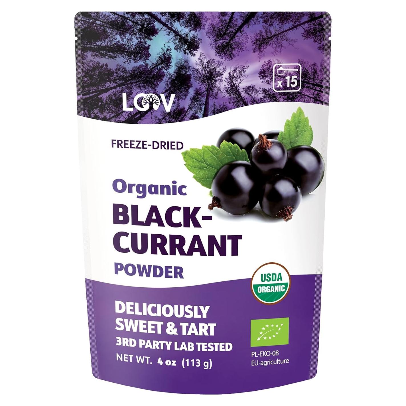 Polvo de Grosella Negra Orgánica LOOV 113 g Liofilizado