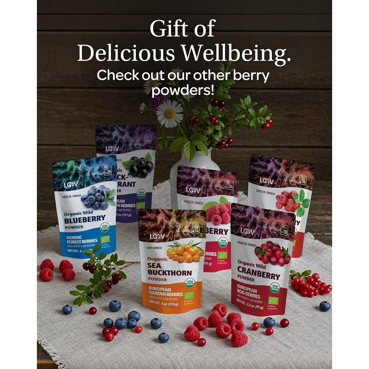 Polvo de Grosella Negra Orgánico LOOV 170g - Antioxidantes Naturales