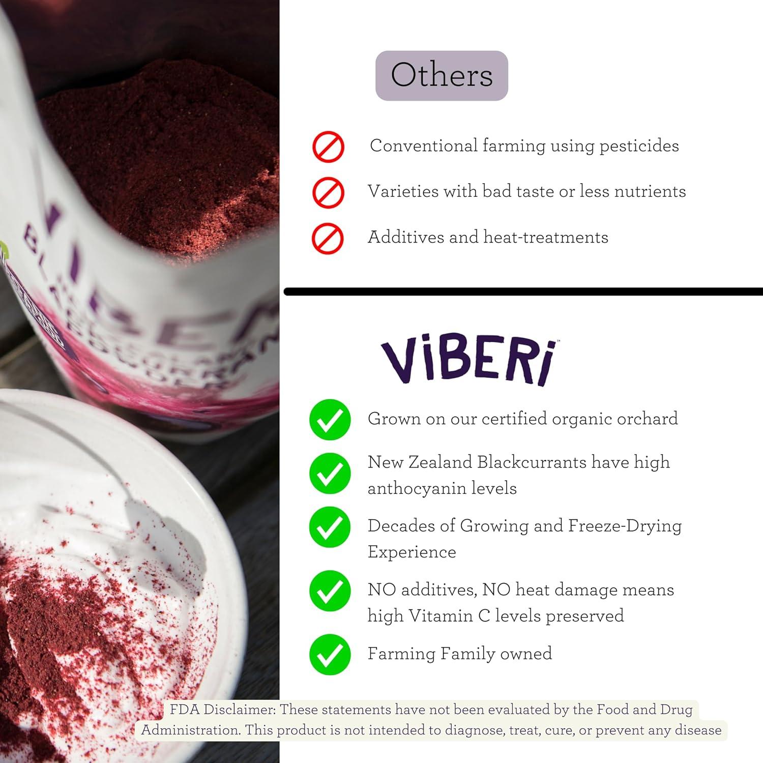 Polvo de Grosella Negra Orgánica ViBERi 450g - Vitamina C