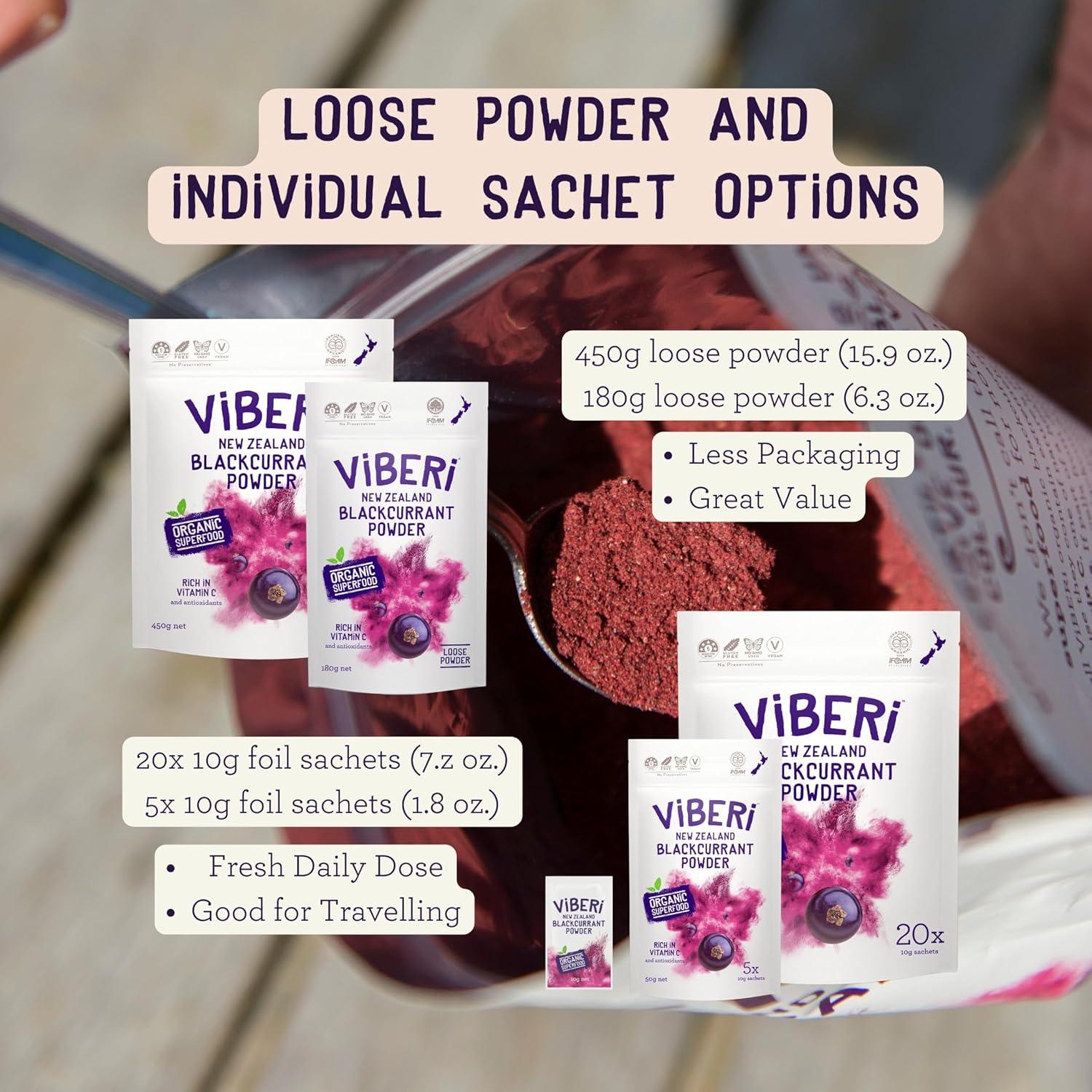 Polvo de Grosella Negra Orgánica ViBERi 450g - Vitamina C