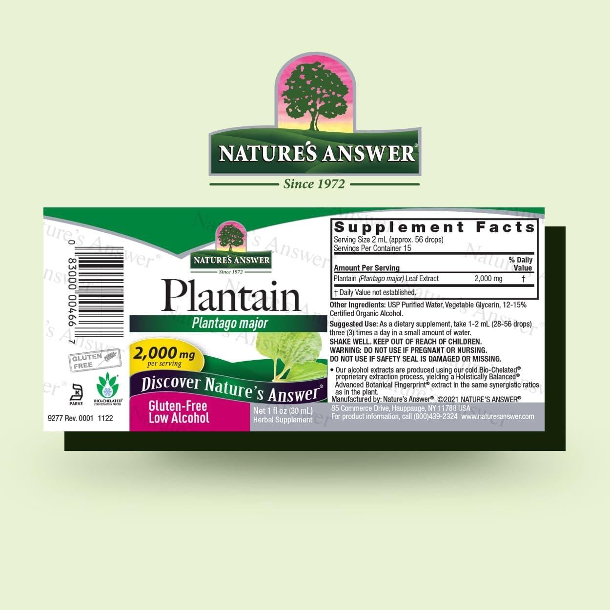 Extracto Líquido de Hoja de Plátano Nature's Answer 2000mg 30ml