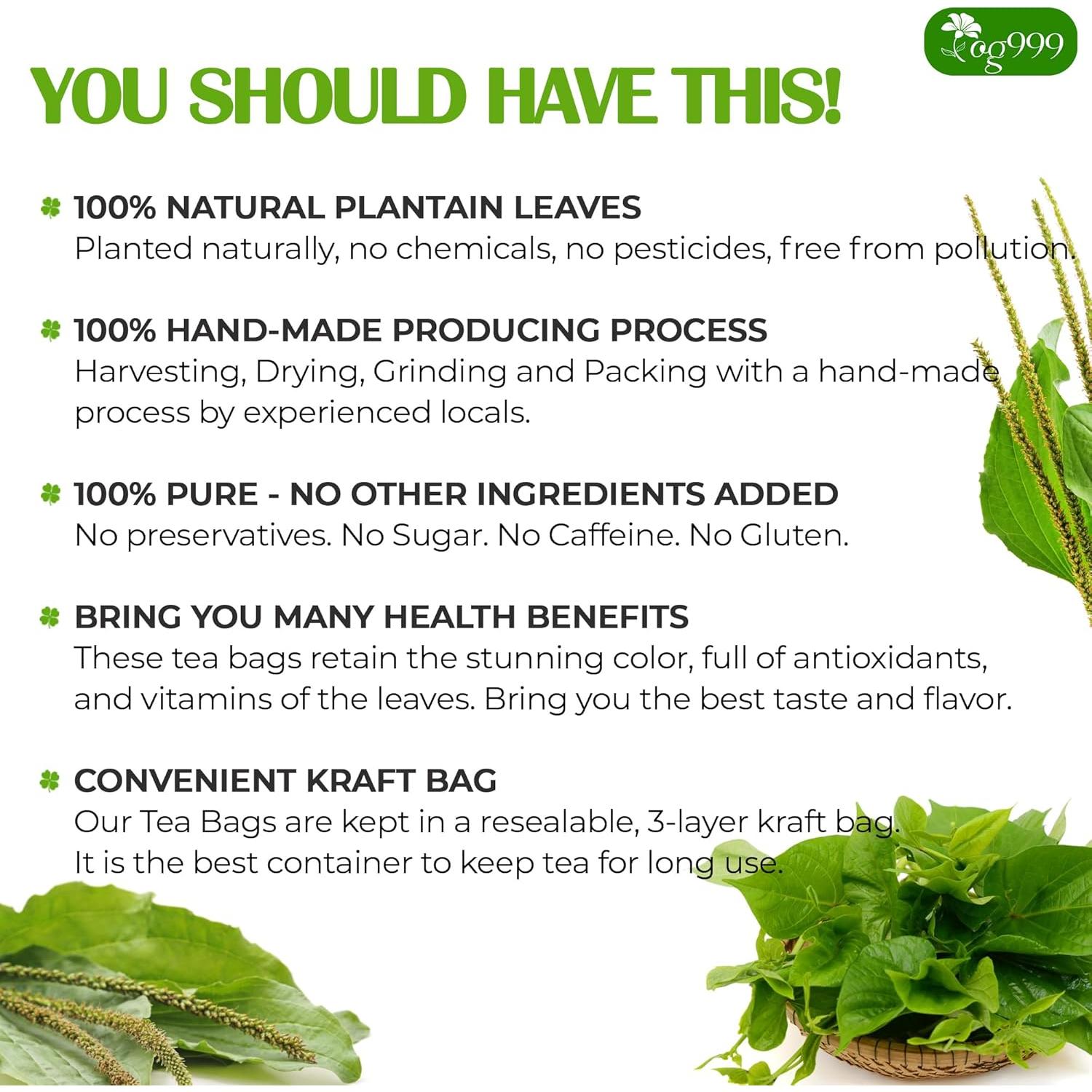 Té de Plátano TOG999 60 Bolsitas 100% Natural Vegano