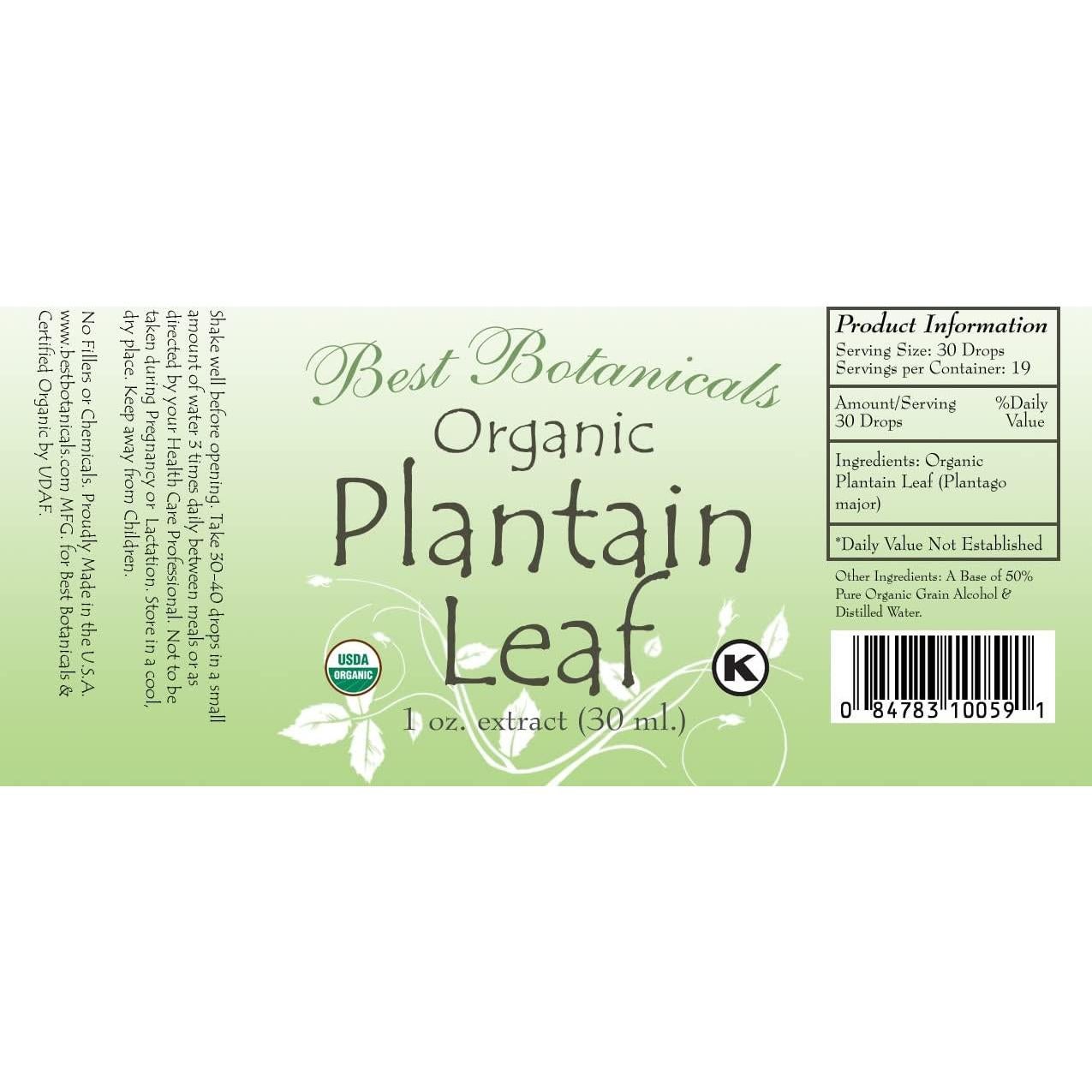 Extracto de Hoja de Plátano Orgánico 29.57 ml Mejores Botánicos