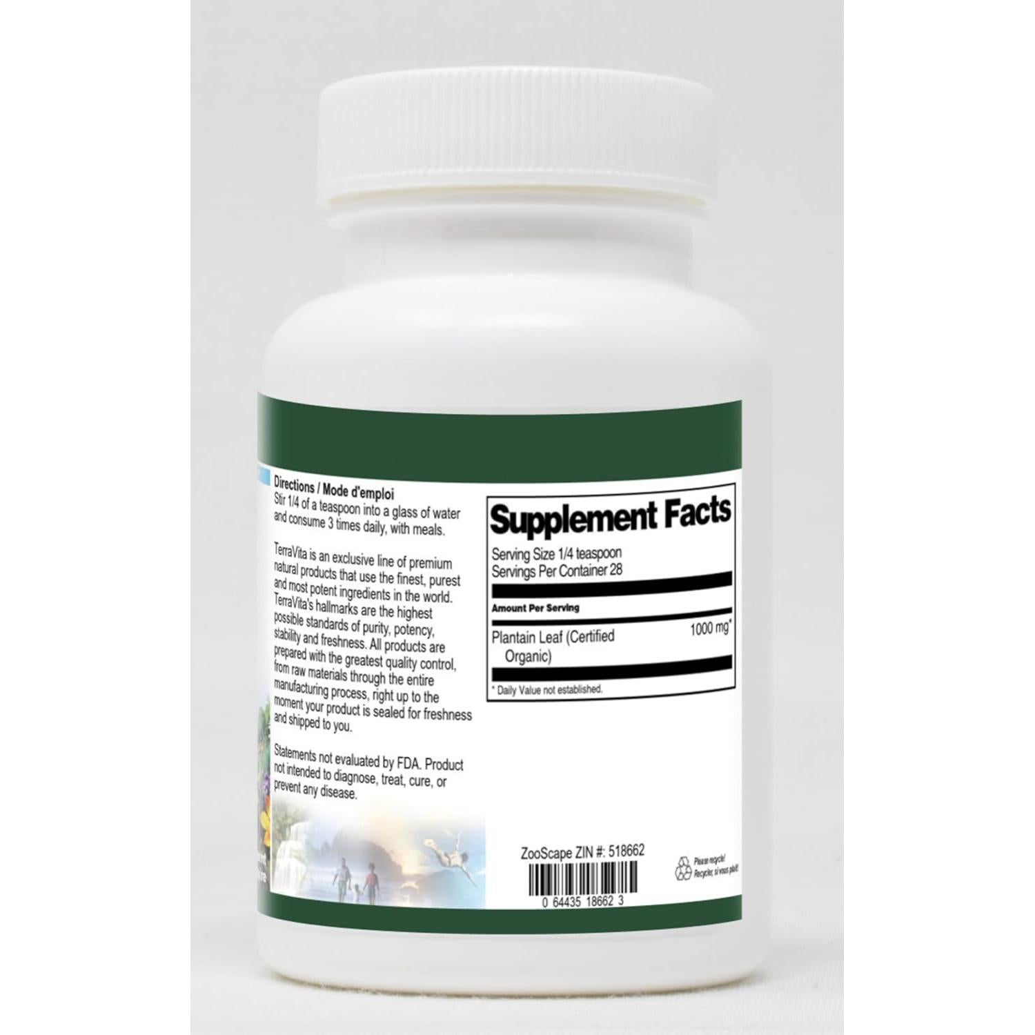 Hoja de Plátano en Polvo Orgánico TerraVita 28.35 g