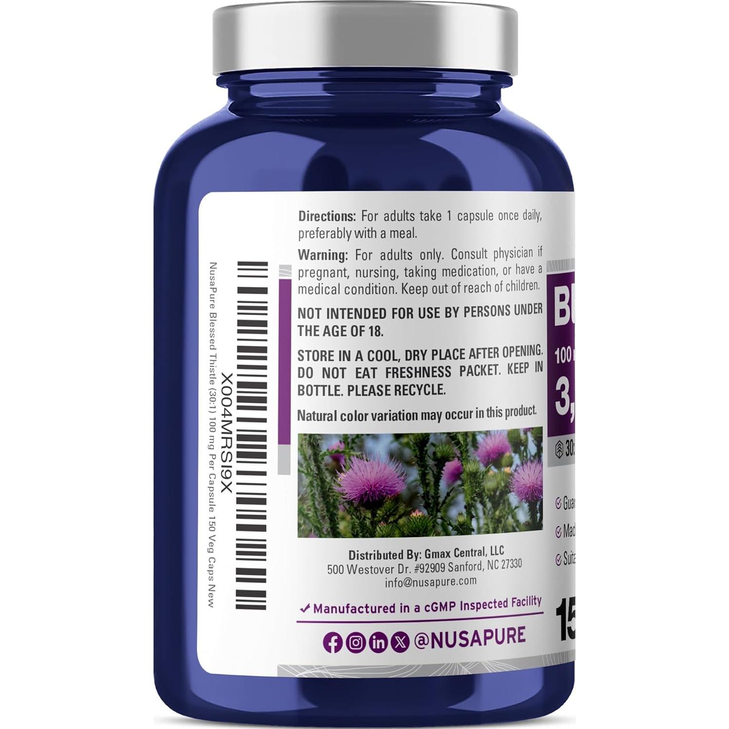 Extracto de Semilla de Cardo Bendito NusaPure 100 mg Vegano