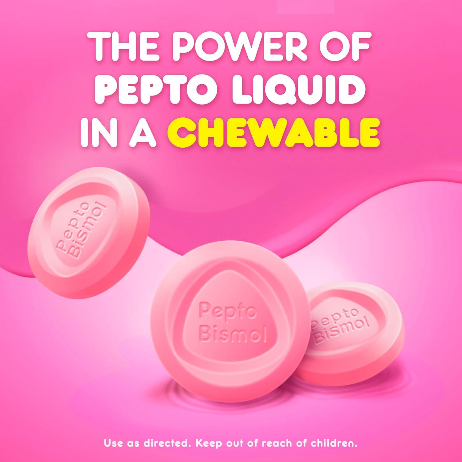 Tabletas Masticables Pepto Bismol 48 ct - Alivio Rápido Estomacal