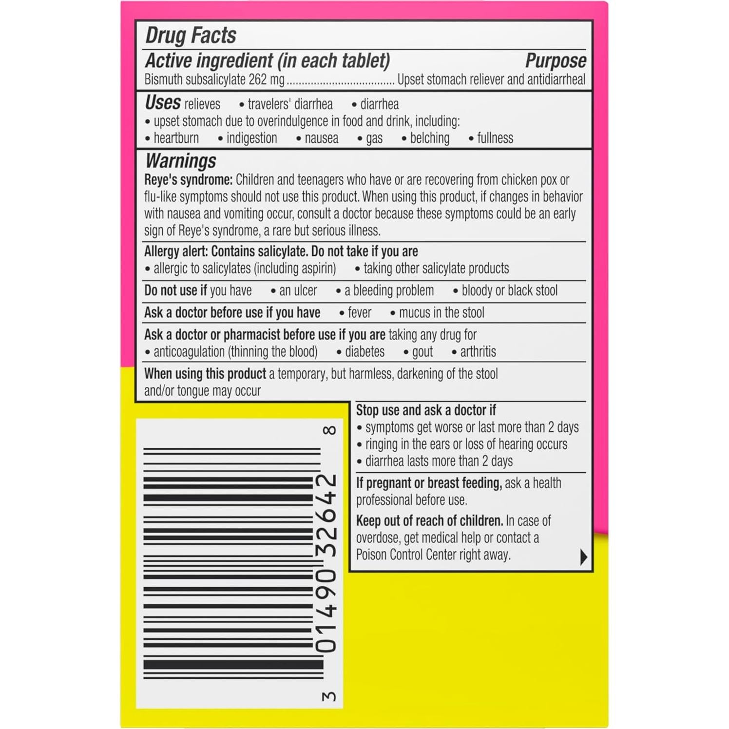 Tabletas Masticables Pepto Bismol 48 ct - Alivio Rápido Estomacal