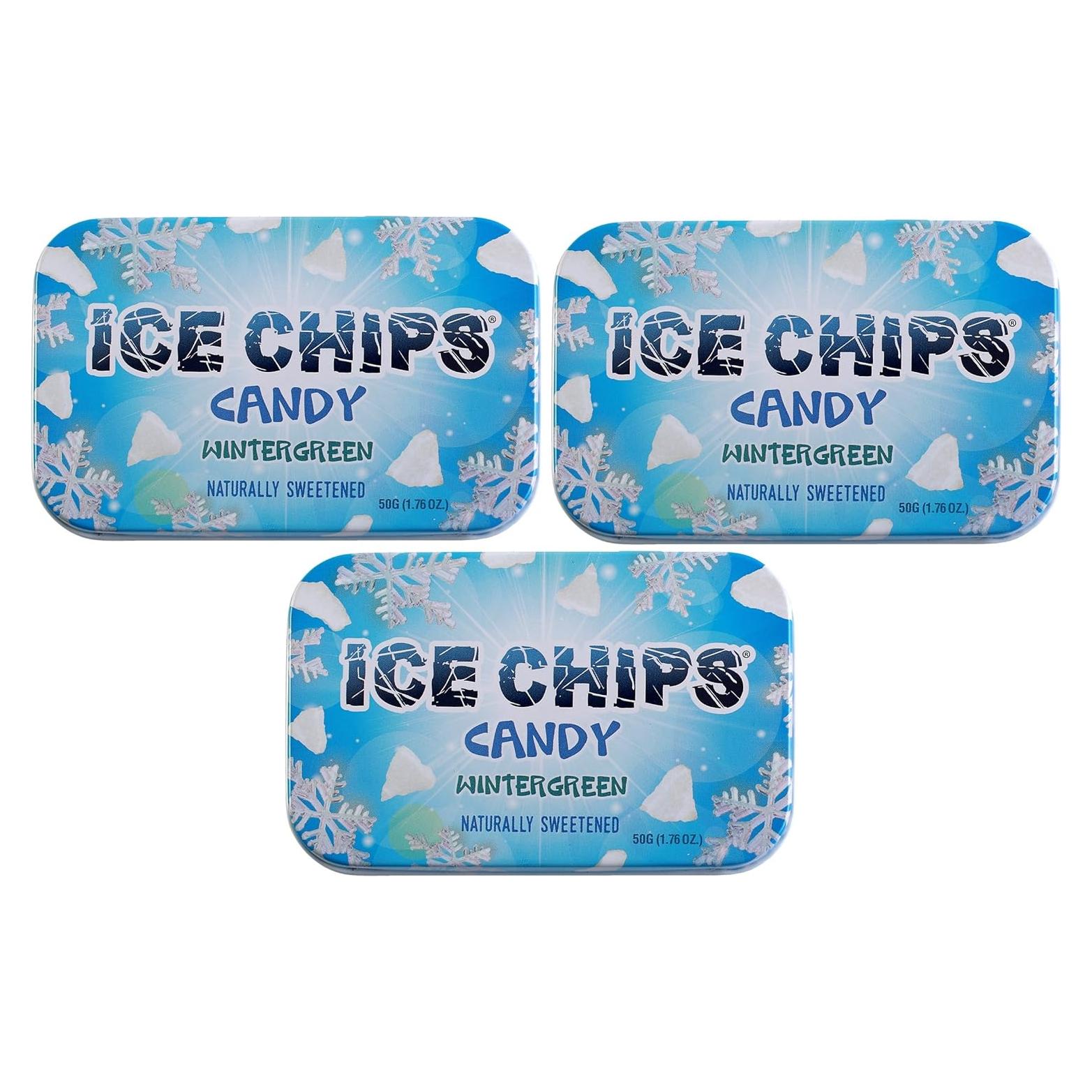 Caramelos Ice Chips Menta 150g - Sin Azúcar, 3 Paquetes