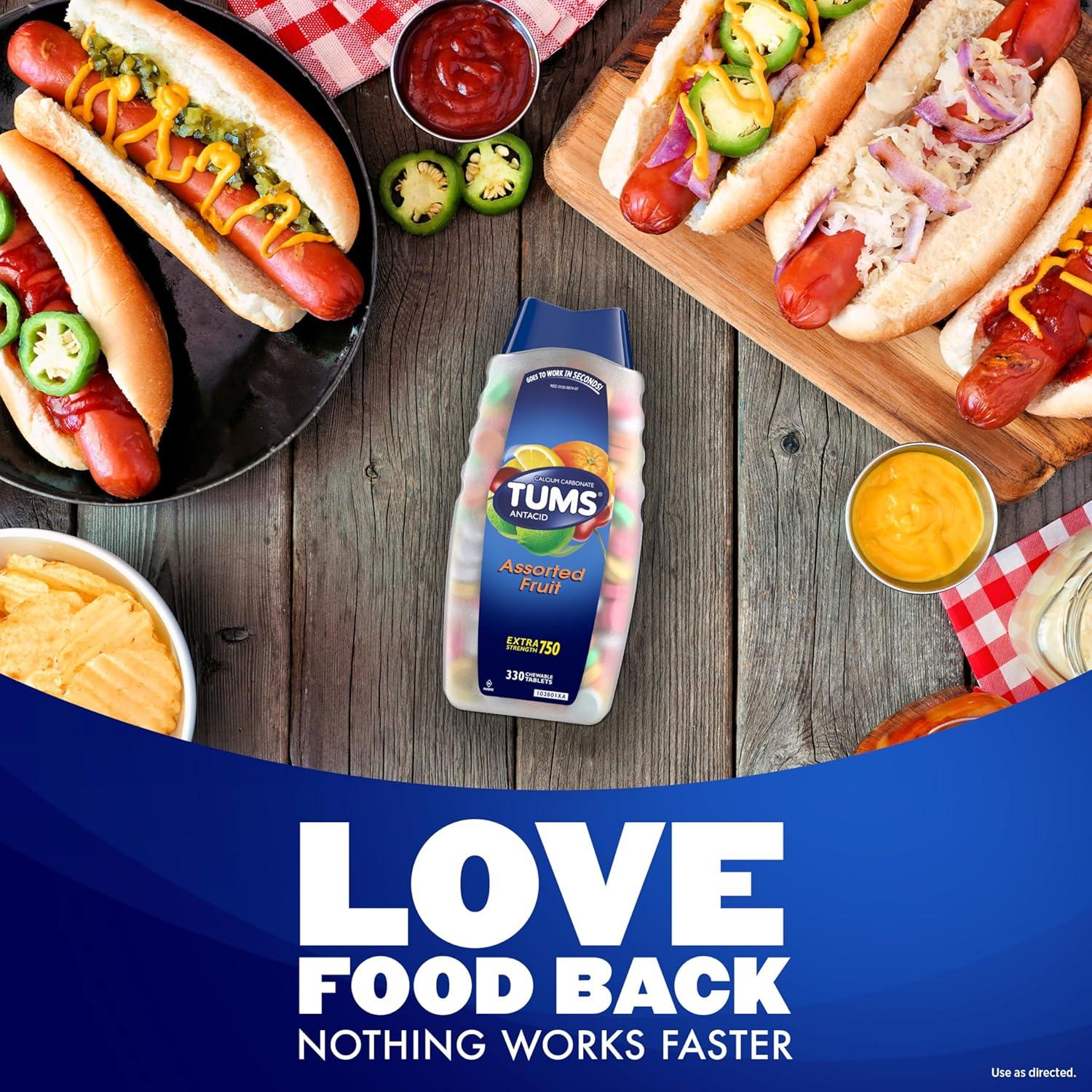 Tabletas Masticables TUMS Antiácido Extra Fuerte 330 Unidades