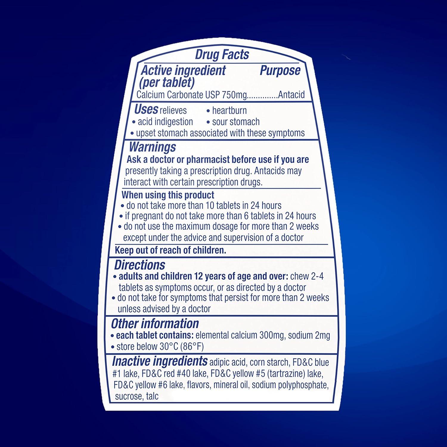 Tabletas Masticables TUMS Antiácido Extra Fuerte 330 Unidades