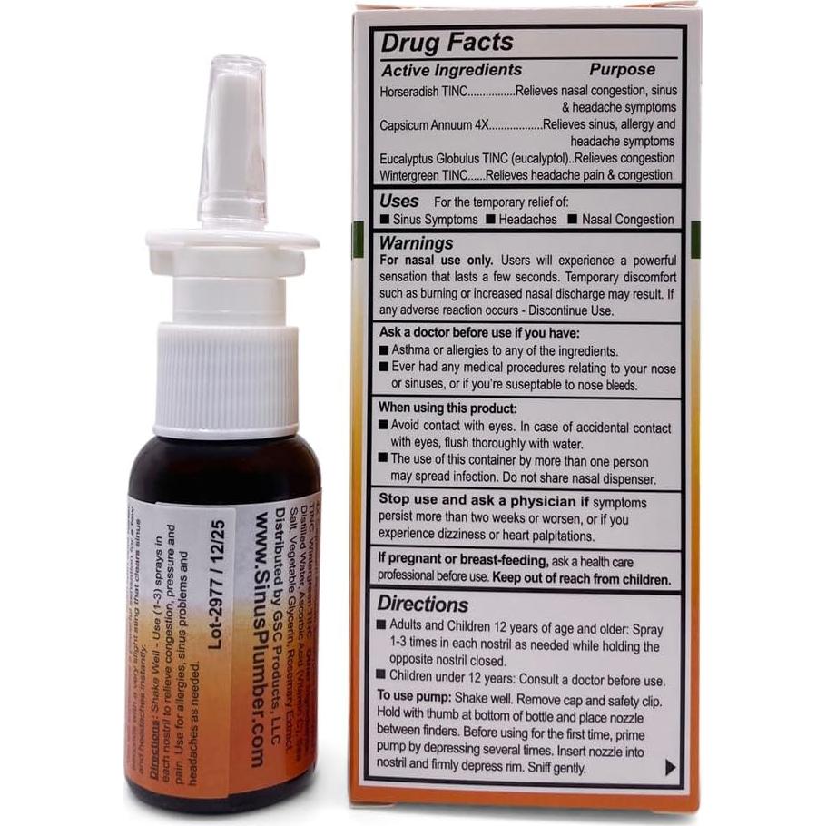 Spray Nasal Sinus Plumber 29.57 ml - Alivio Alergias y Congestión
