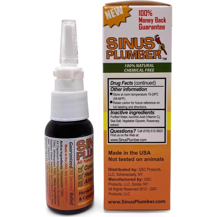 Spray Nasal Sinus Plumber 29.57 ml - Alivio Alergias y Congestión