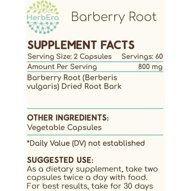 Cápsulas de Raíz de Agracejo 120 unidades 400 mg HerbEra