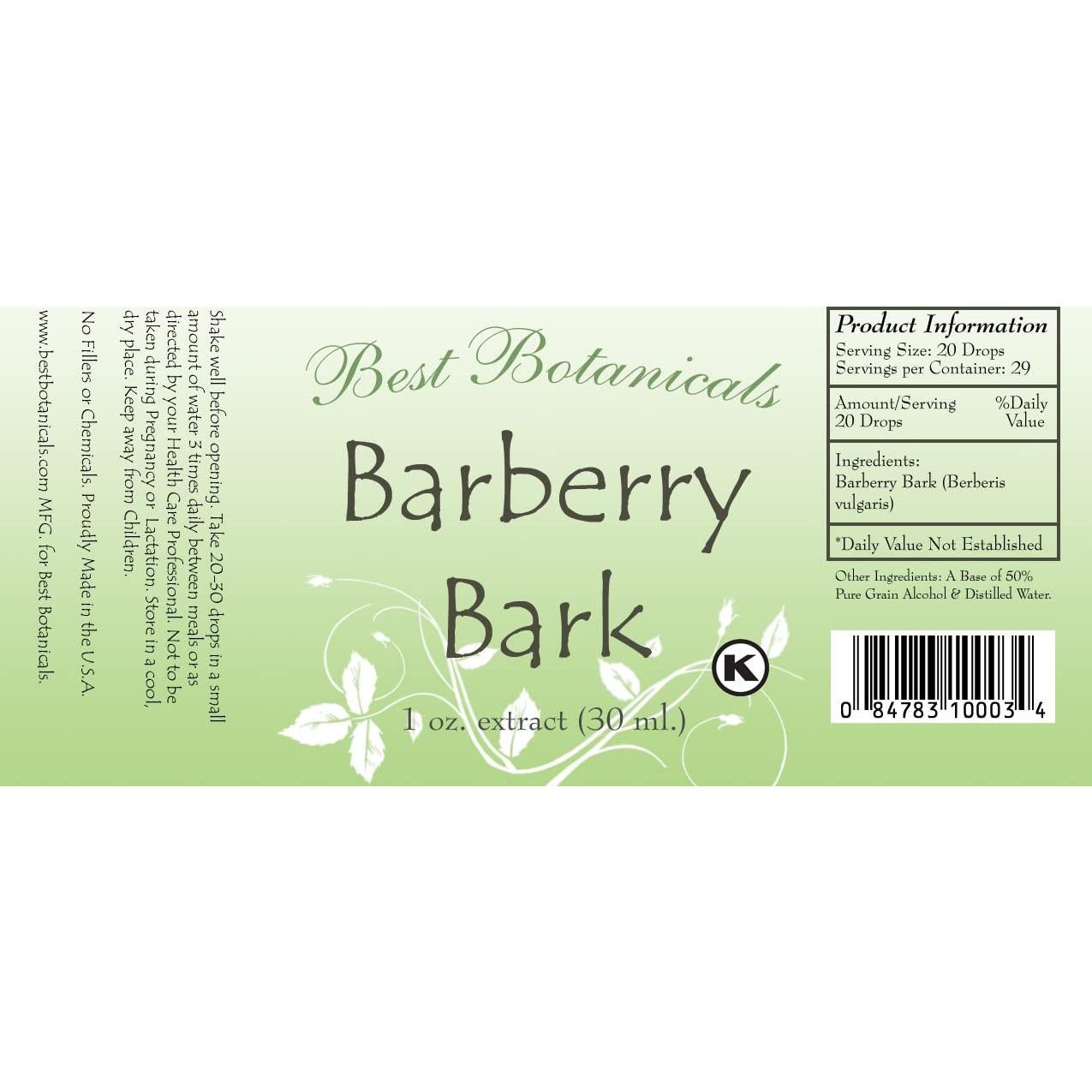 Extracto de corteza de raíz de agracejo Best Botanicals 29.57 ml