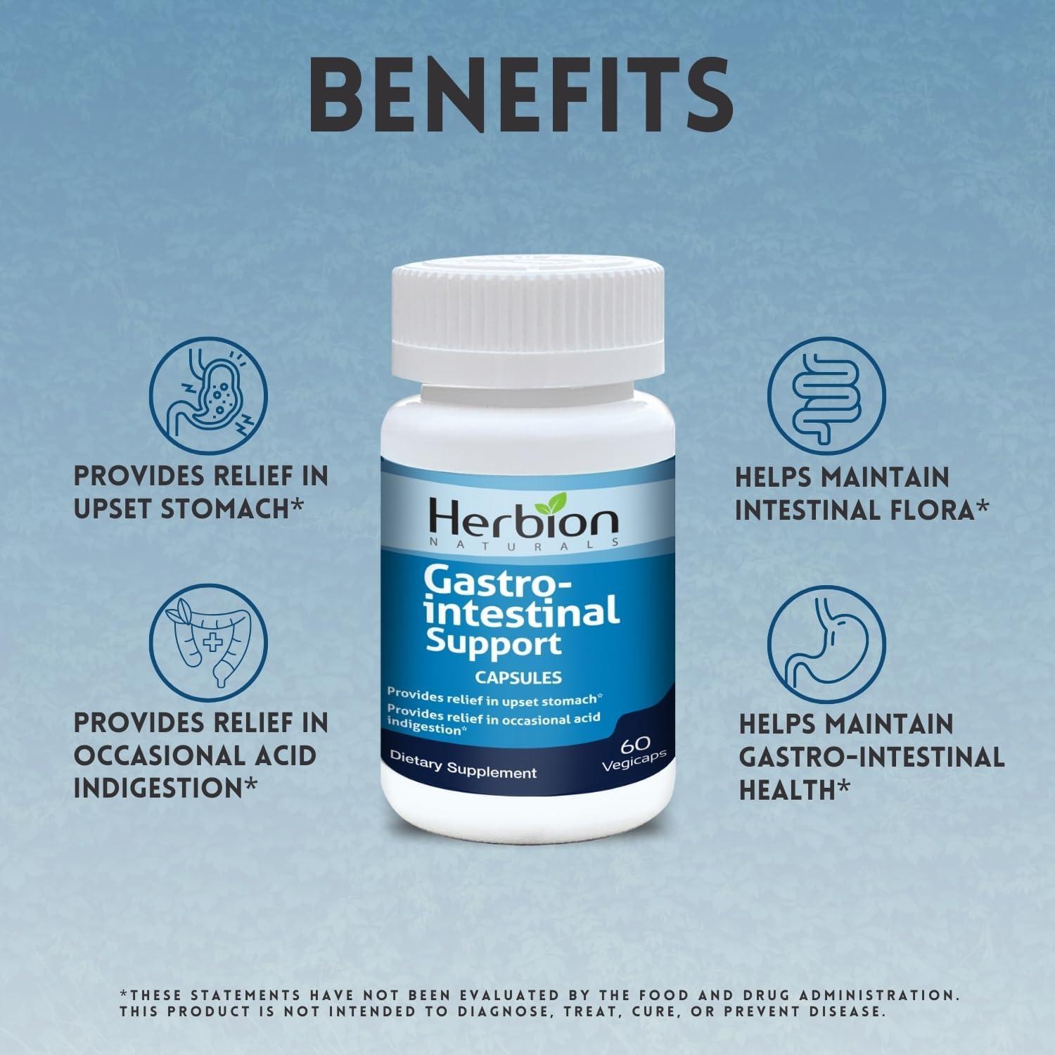 Herbion Naturals Apoyo Gastrointestinal 60 Vegicaps - Paquete de 2