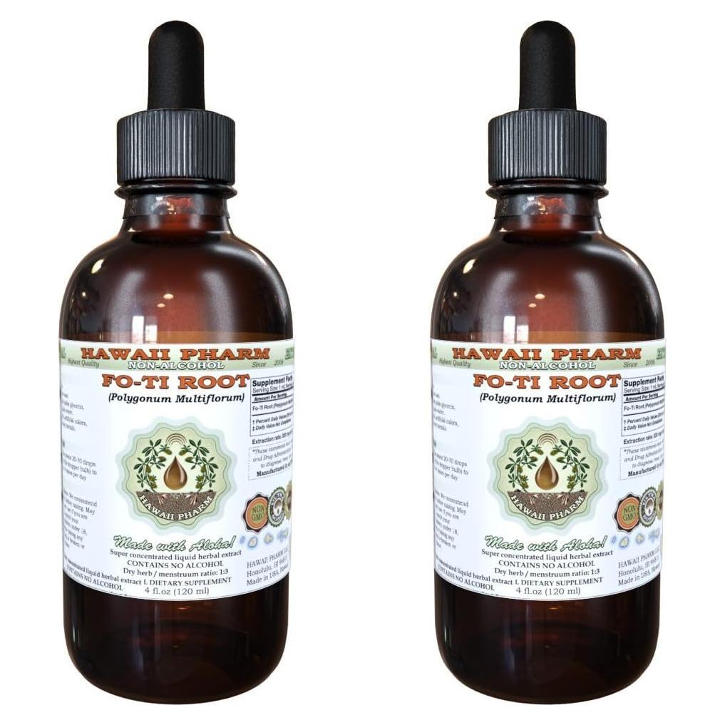 Extracto líquido de raíz de Fo-Ti orgánico Hawaii Pharm 2x60 ml