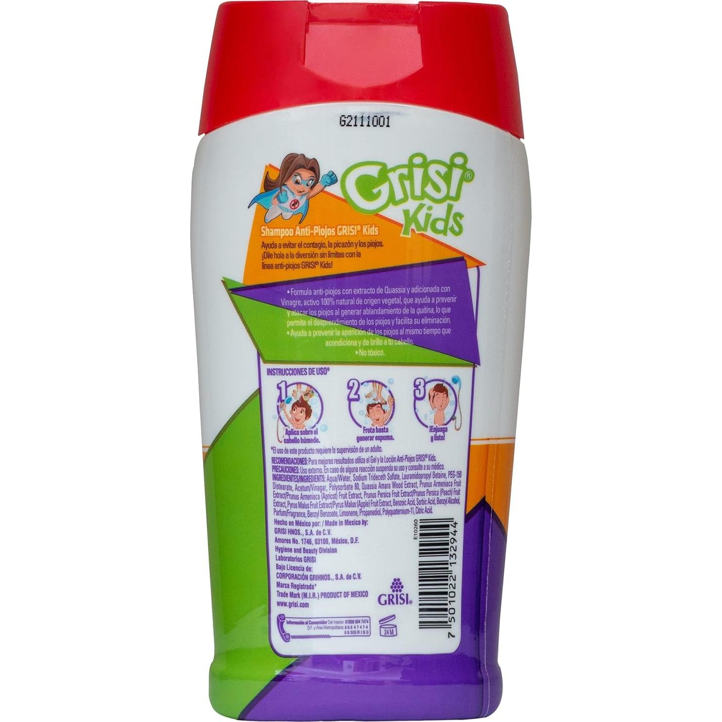 Champú Grisi Kids 300 ml - Limpiador y Repelente de Piojos