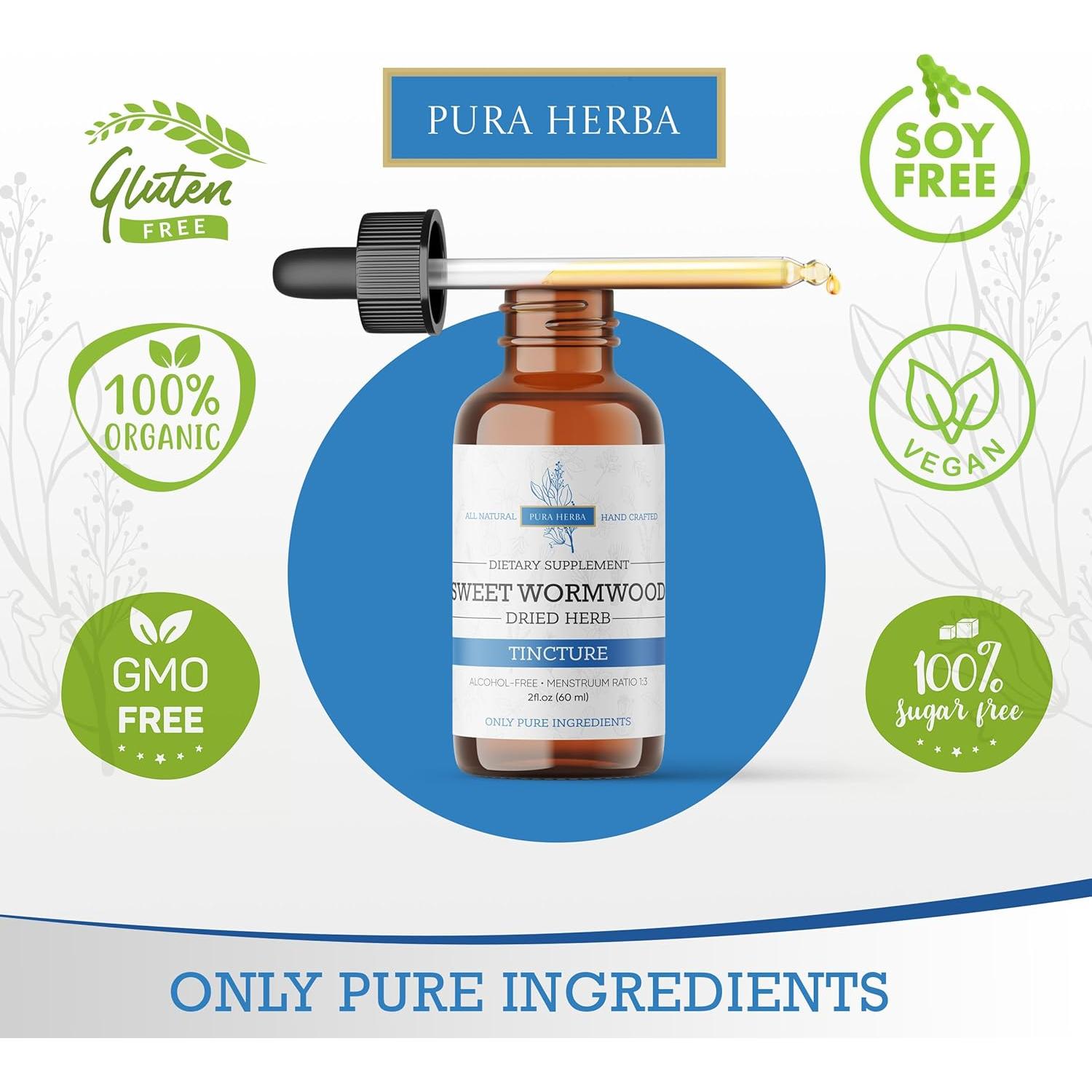 Gotas de Ajenjo Dulce Orgánico Pura Herba 59 ml - Desintoxicación