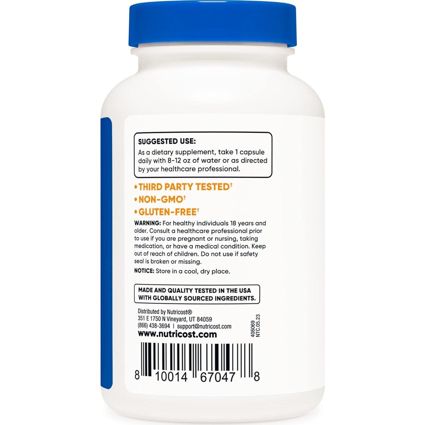 Cápsulas de Ajenjo Nutricost 450mg - 120 Cápsulas Vegetarianas