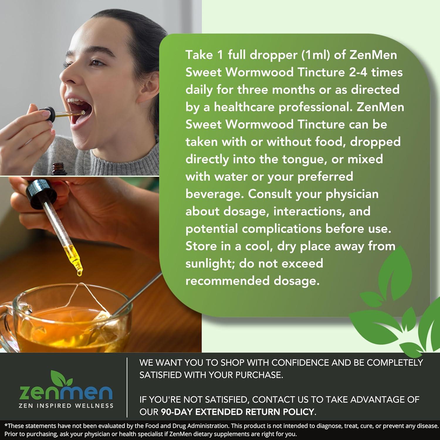 Tintura de Ajenjo Dulce Zenmen 60ml - Apoyo Inmunológico Vegano