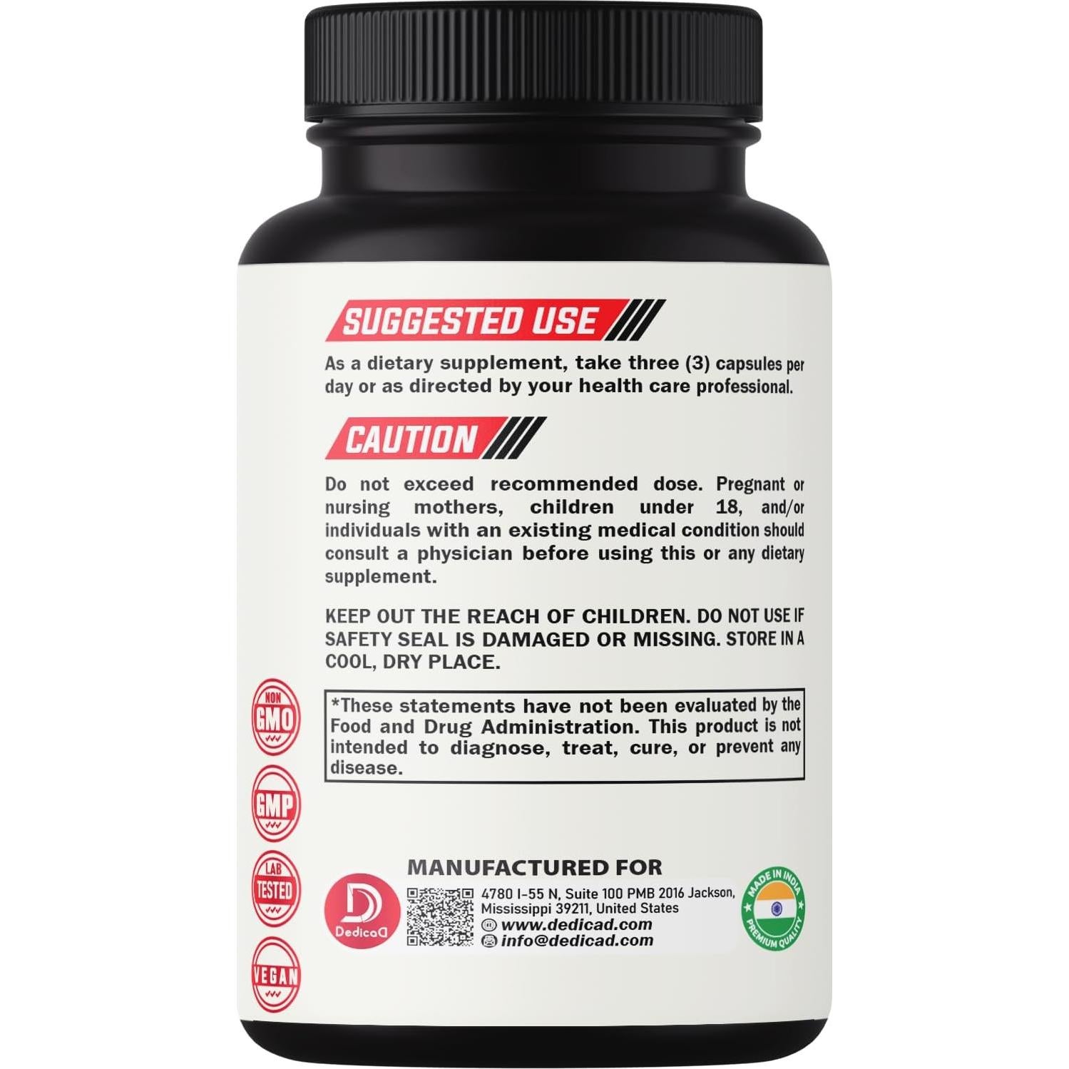 Cápsulas Veganas de Artemisia Dulce 1500mg DEDICAD - 240 Unidades