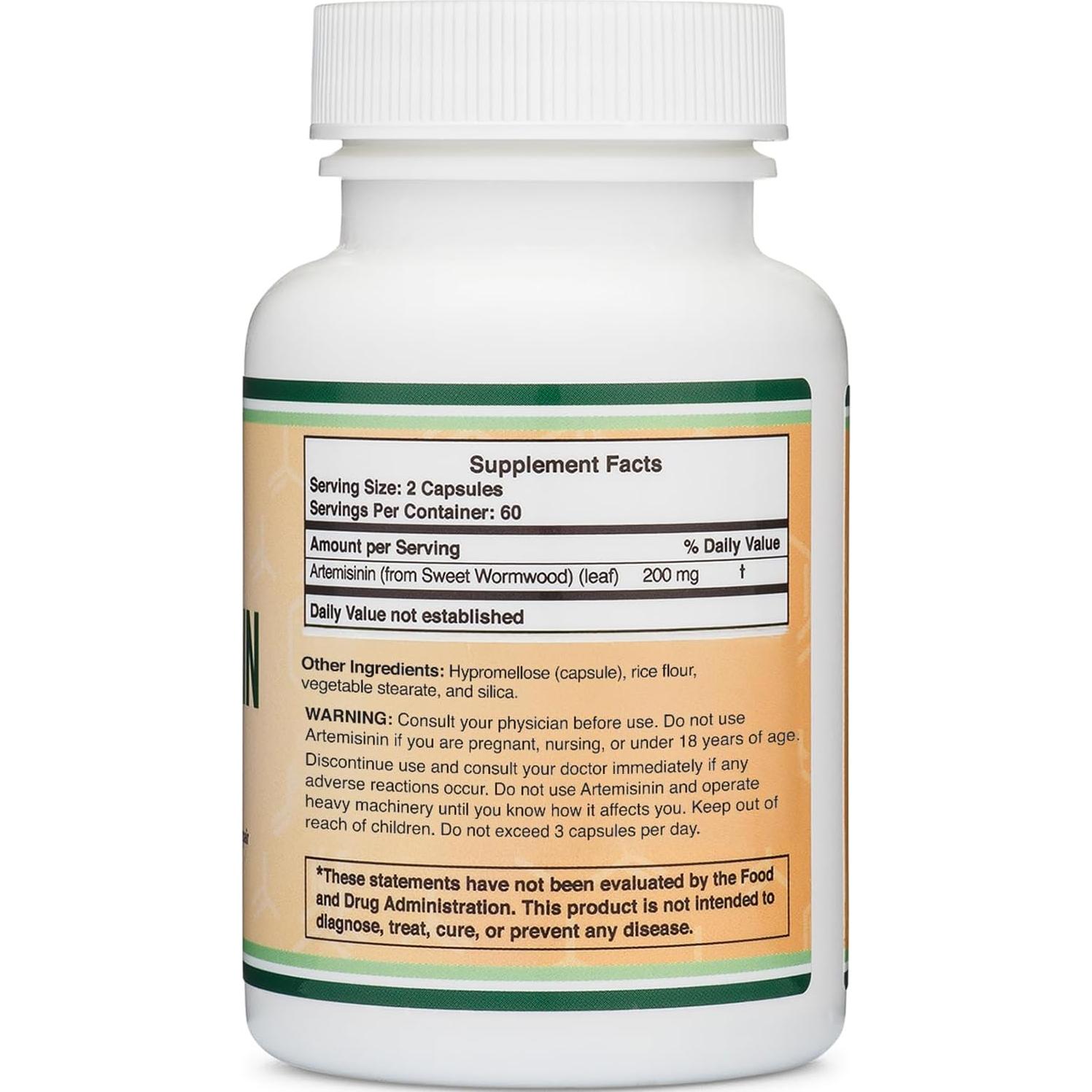 Artemisinina 200mg Double Wood - 120 Cápsulas Veganas