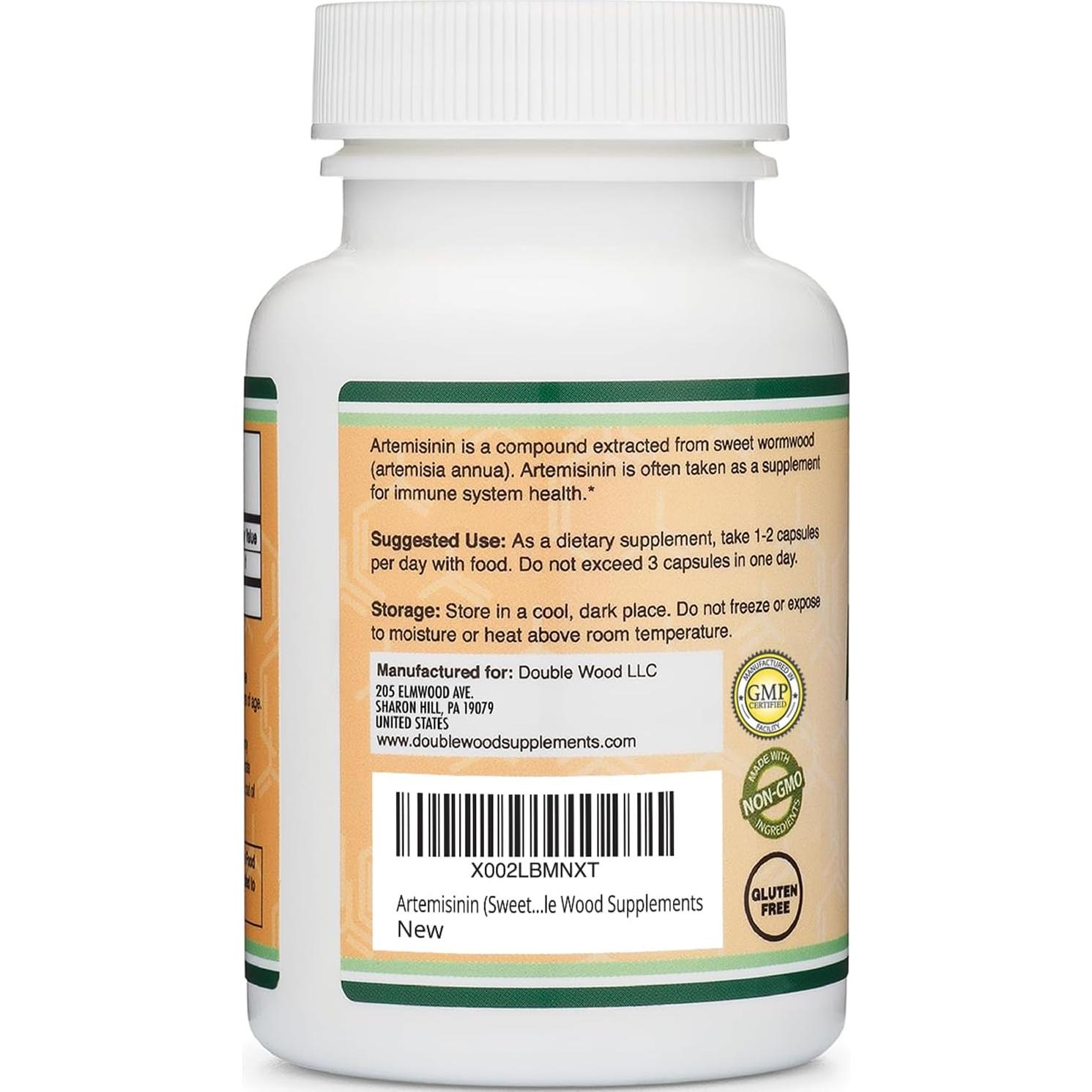 Artemisinina 200mg Double Wood - 120 Cápsulas Veganas