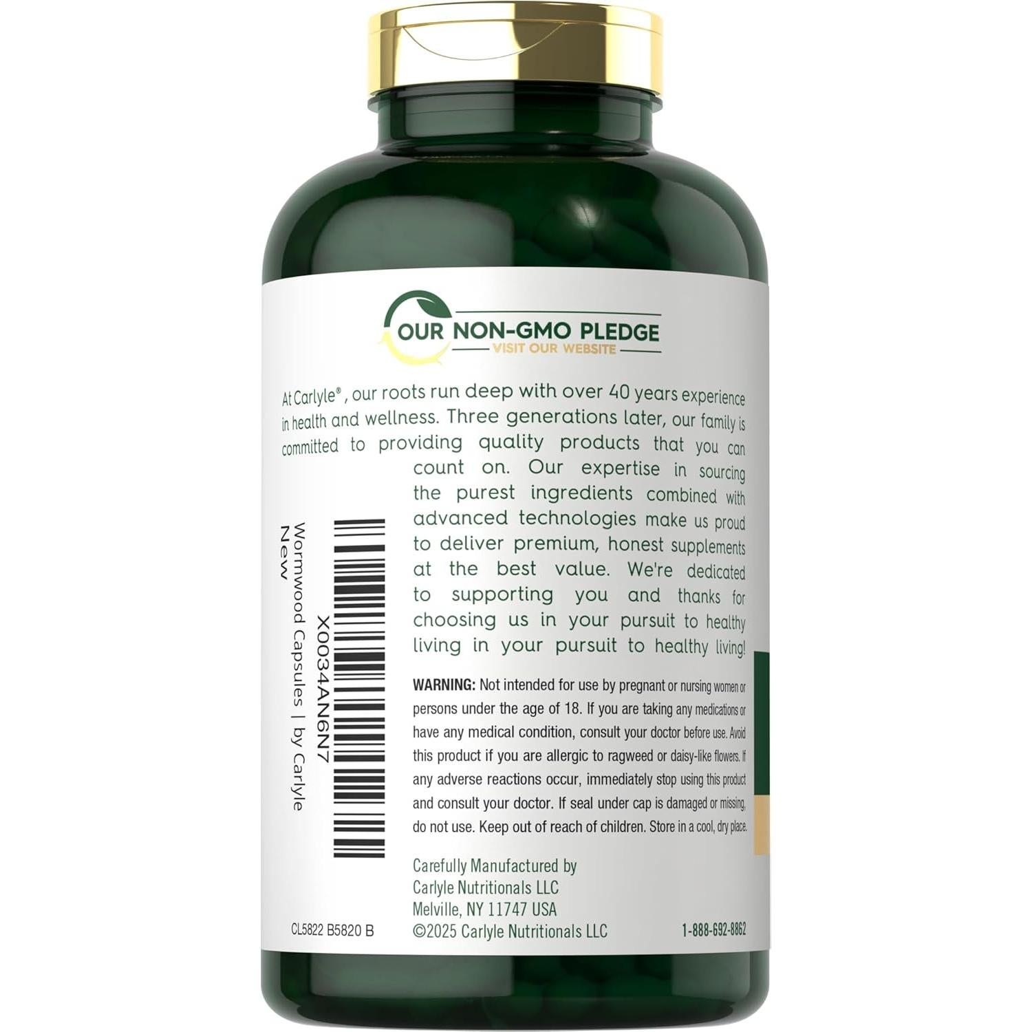 Cápsulas de Ajenjo Dulce Carlyle 430mg - Suplemento Herbal 200 Unidades
