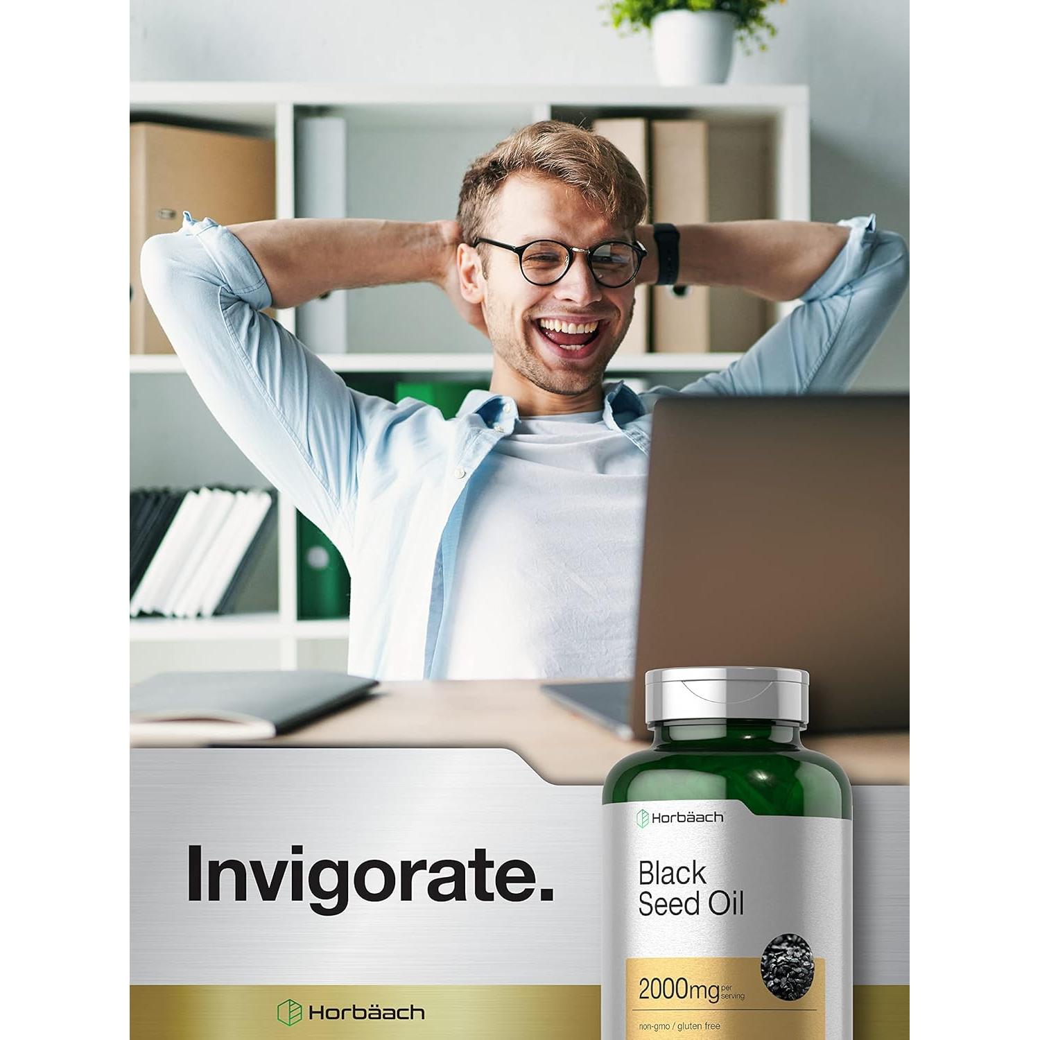 Cápsulas de aceite de semilla negra Horbaach 2000mg 120 unidades