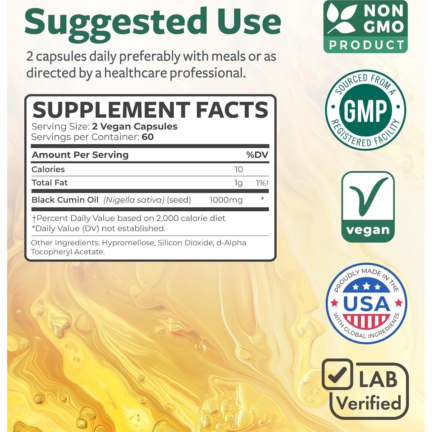 Aceite de Semilla Negra Healths Harmony 120 Cápsulas 500mg