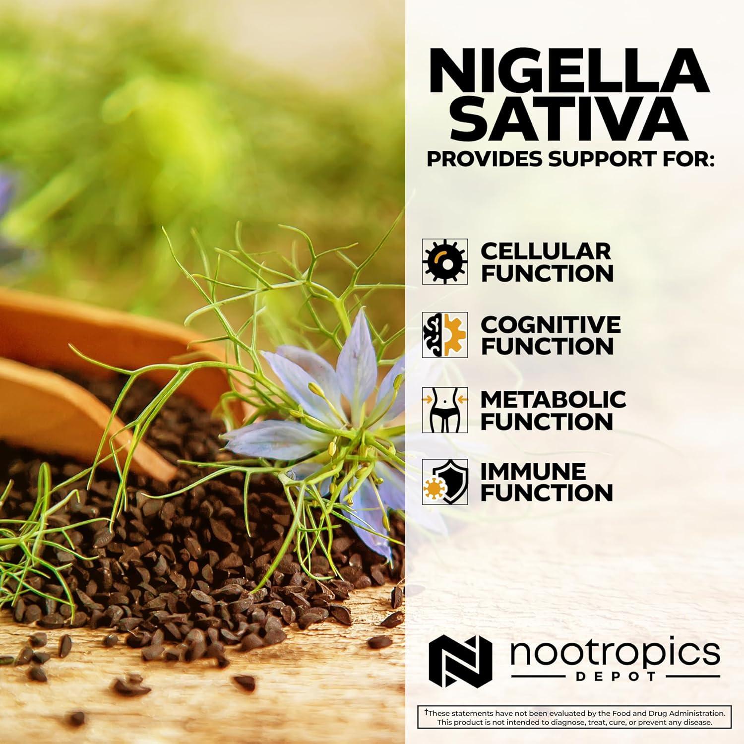 Cápsulas de Nigella Sativa Nootropics Depot 200mg 60 Unidades
