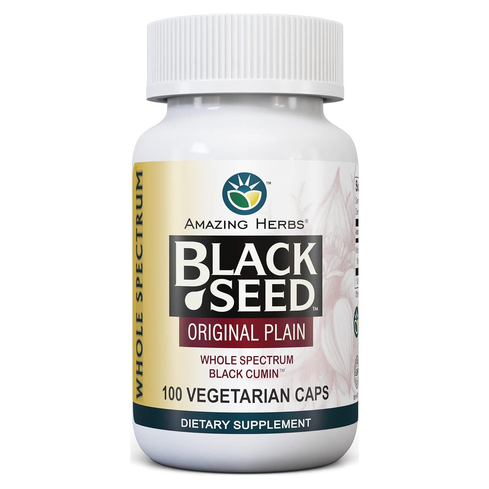 Cápsulas Vegetarianas Semilla Negra Hierbas Asombrosas 100 Contenido 475mg