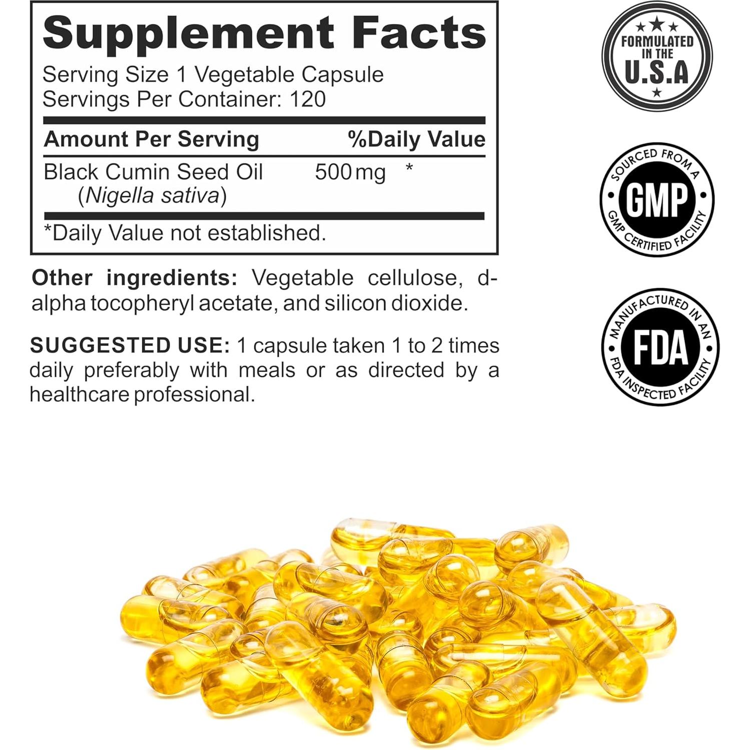 Cápsulas de Aceite de Semilla Negra Better Place 500mg Veganas