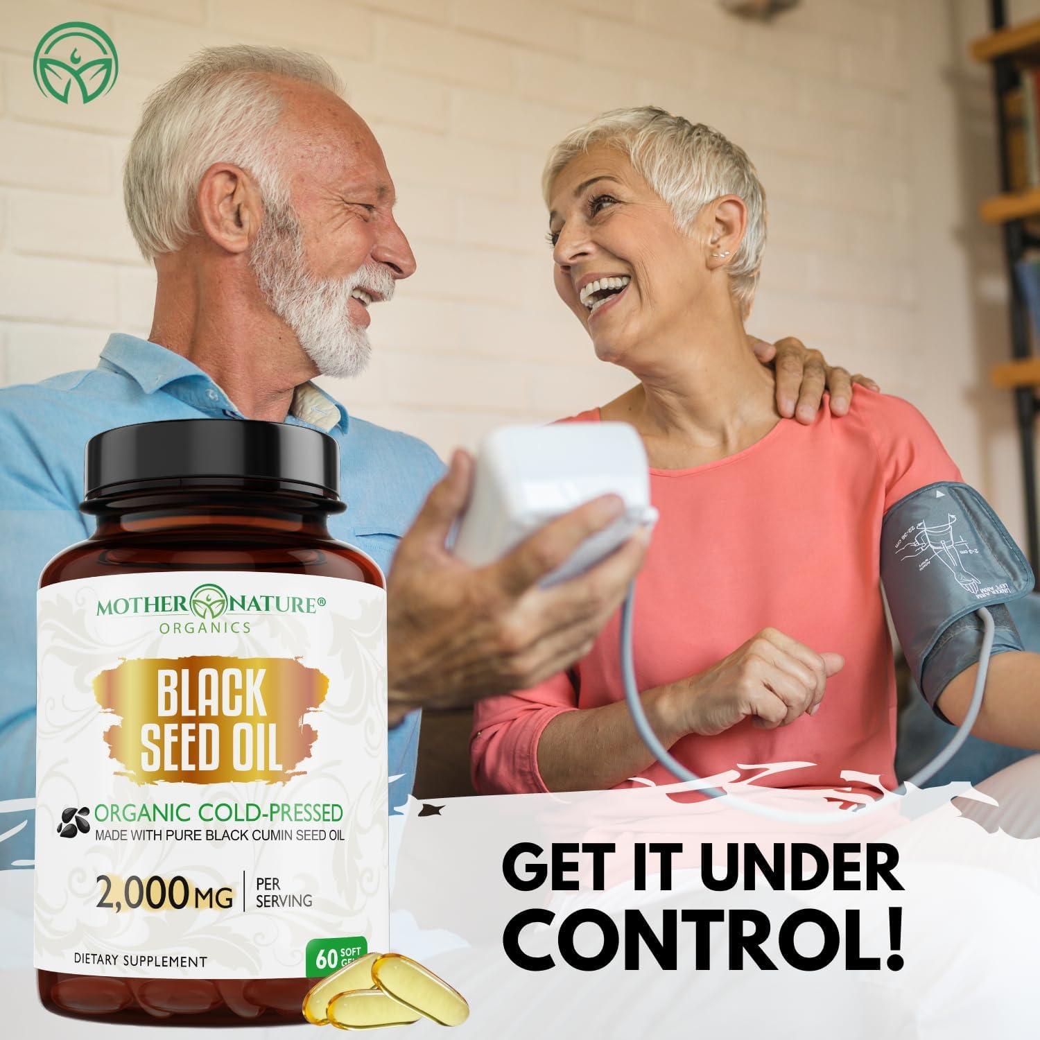 Cápsulas de Aceite de Semilla Negra Orgánico Madre Naturaleza 180ct