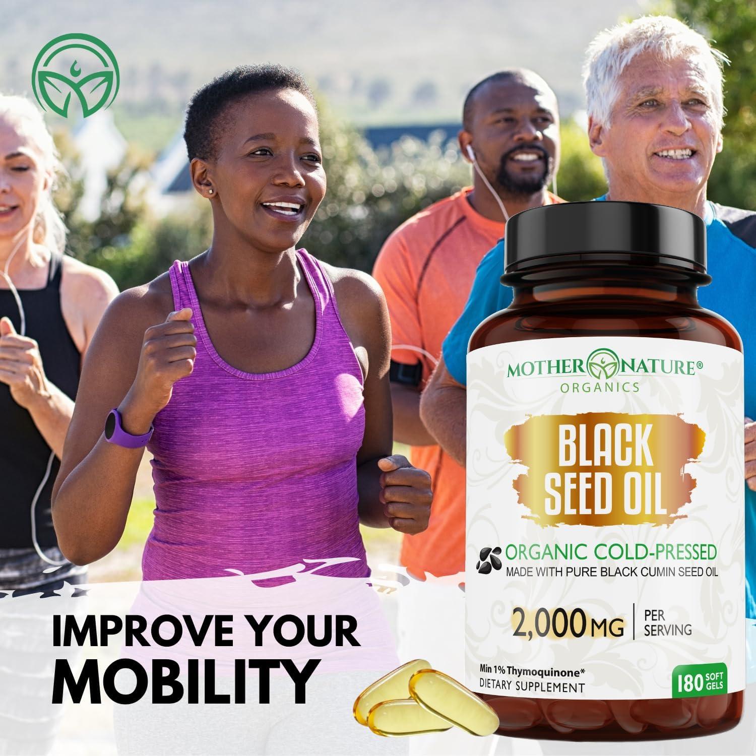 Cápsulas de Aceite de Semilla Negra Orgánico Madre Naturaleza 180ct