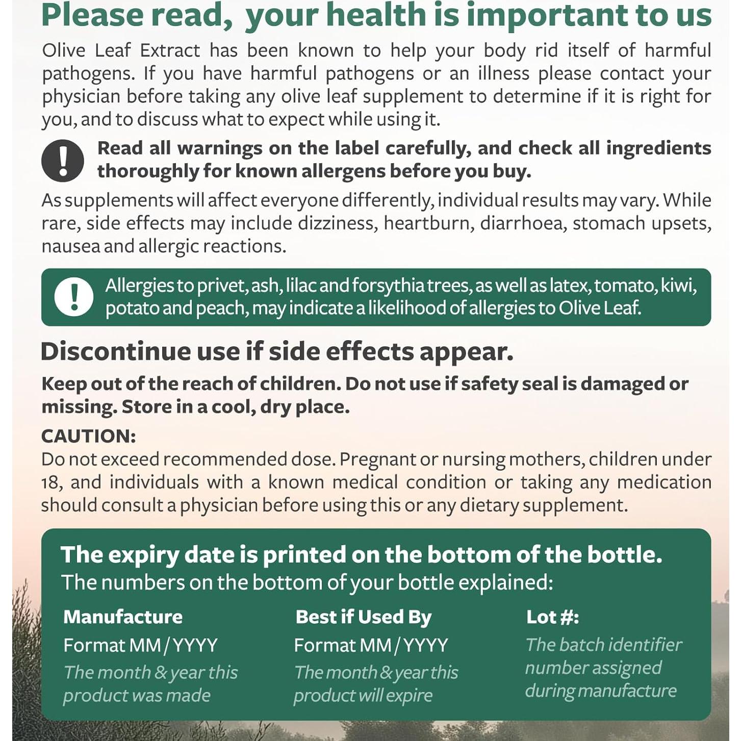 Cápsulas de Extracto de Hoja de Olivo Healths Harmony 750mg