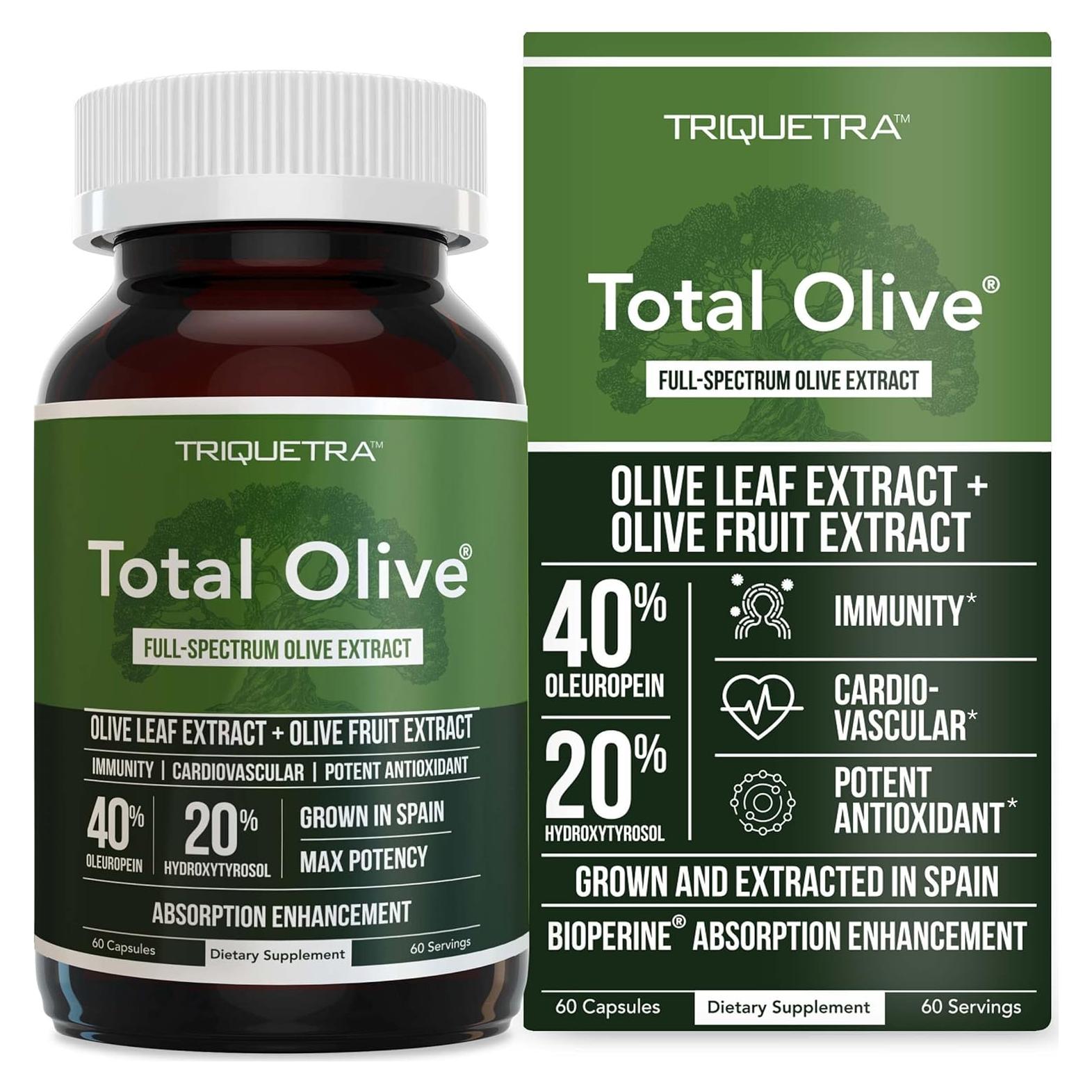 Total Olive Extracto de Hoja y Fruto de Olivo 60 Cápsulas