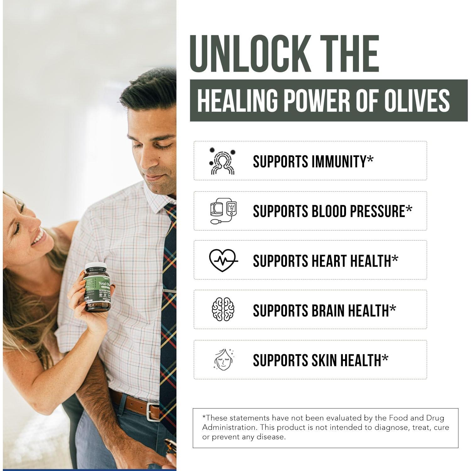 Total Olive Extracto de Hoja y Fruto de Olivo 60 Cápsulas