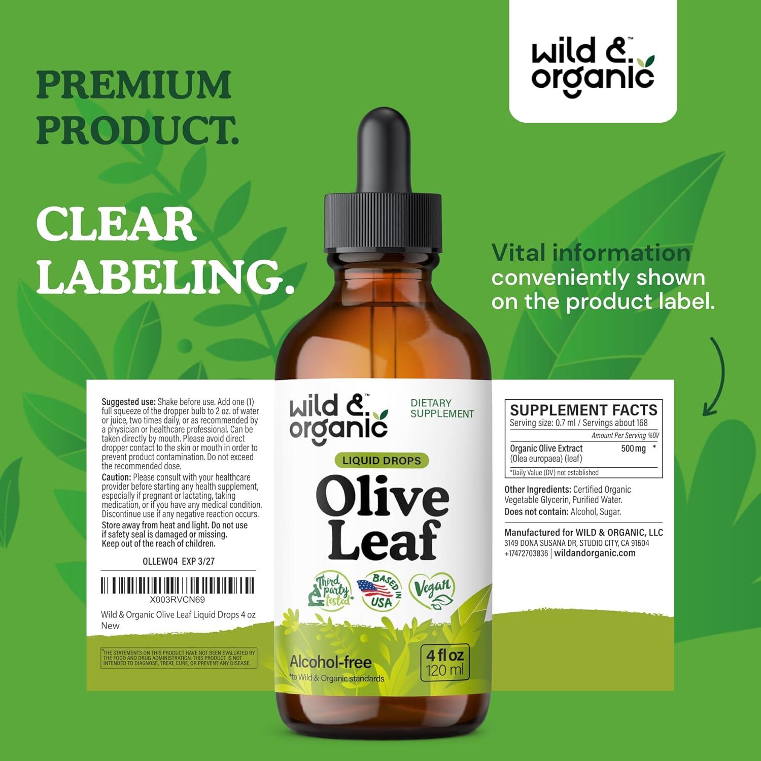 Extracto Líquido de Hoja de Olivo Silvestre 118 ml - Suplemento Vegano