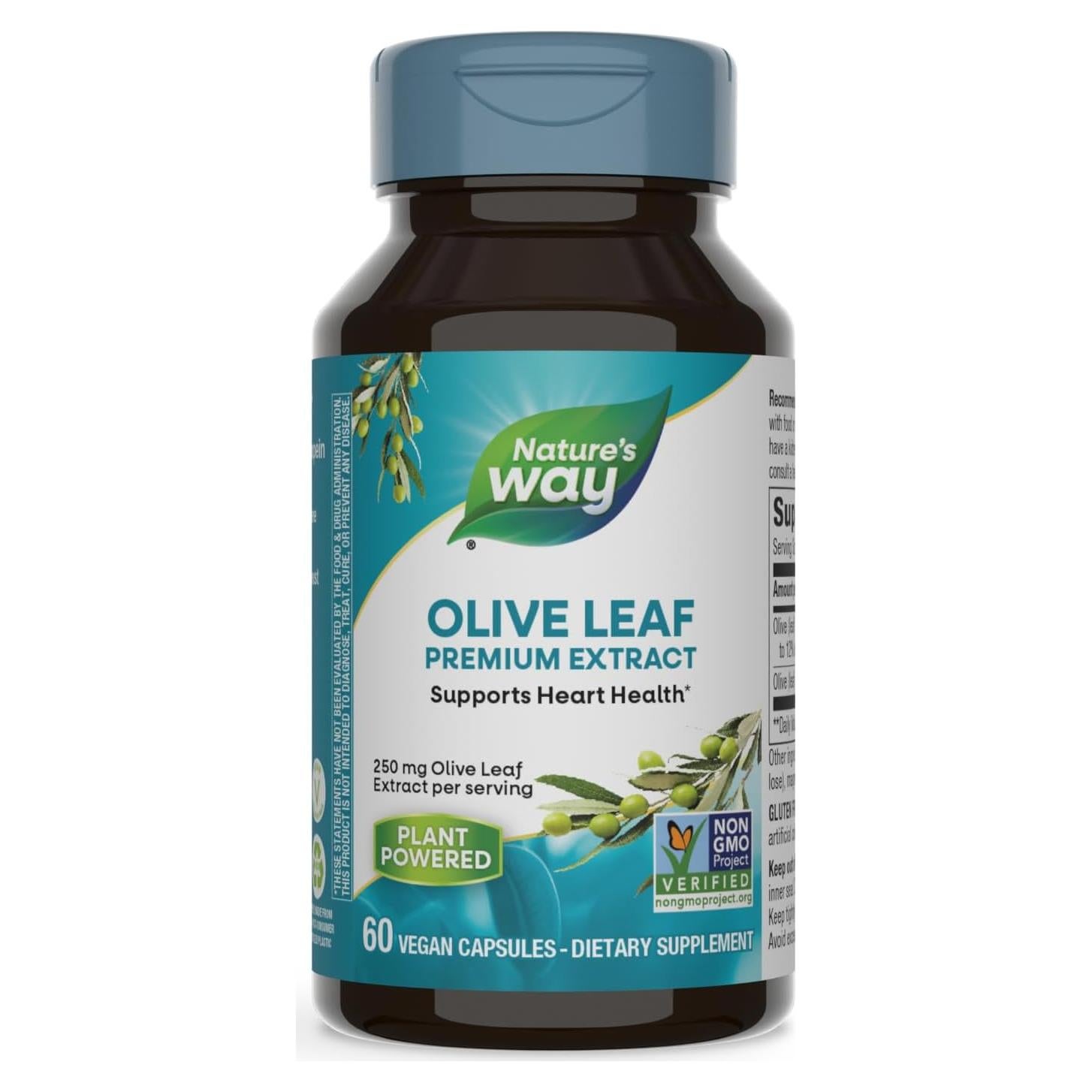 Suplemento de Extracto de Hoja de Olivo Nature's Way 250 mg 60 Cápsulas