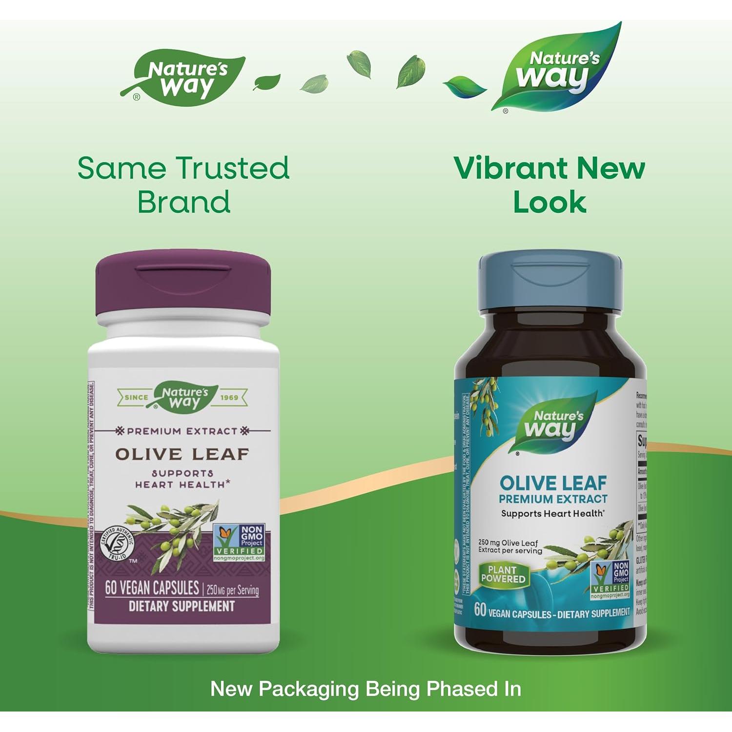 Suplemento de Extracto de Hoja de Olivo Nature's Way 250 mg 60 Cápsulas