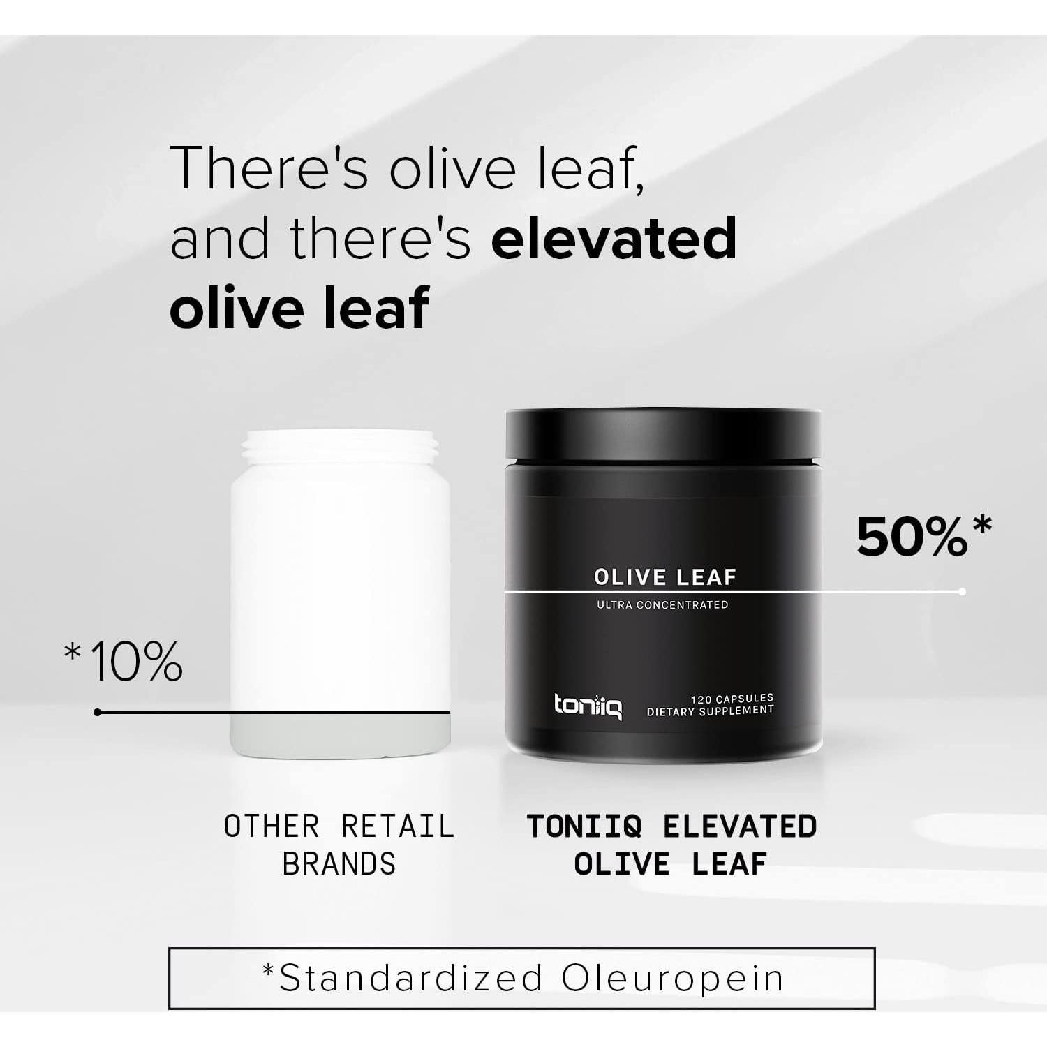 Extracto de hoja de olivo Toniiq 120 cápsulas 500mg 50% oleuropeína