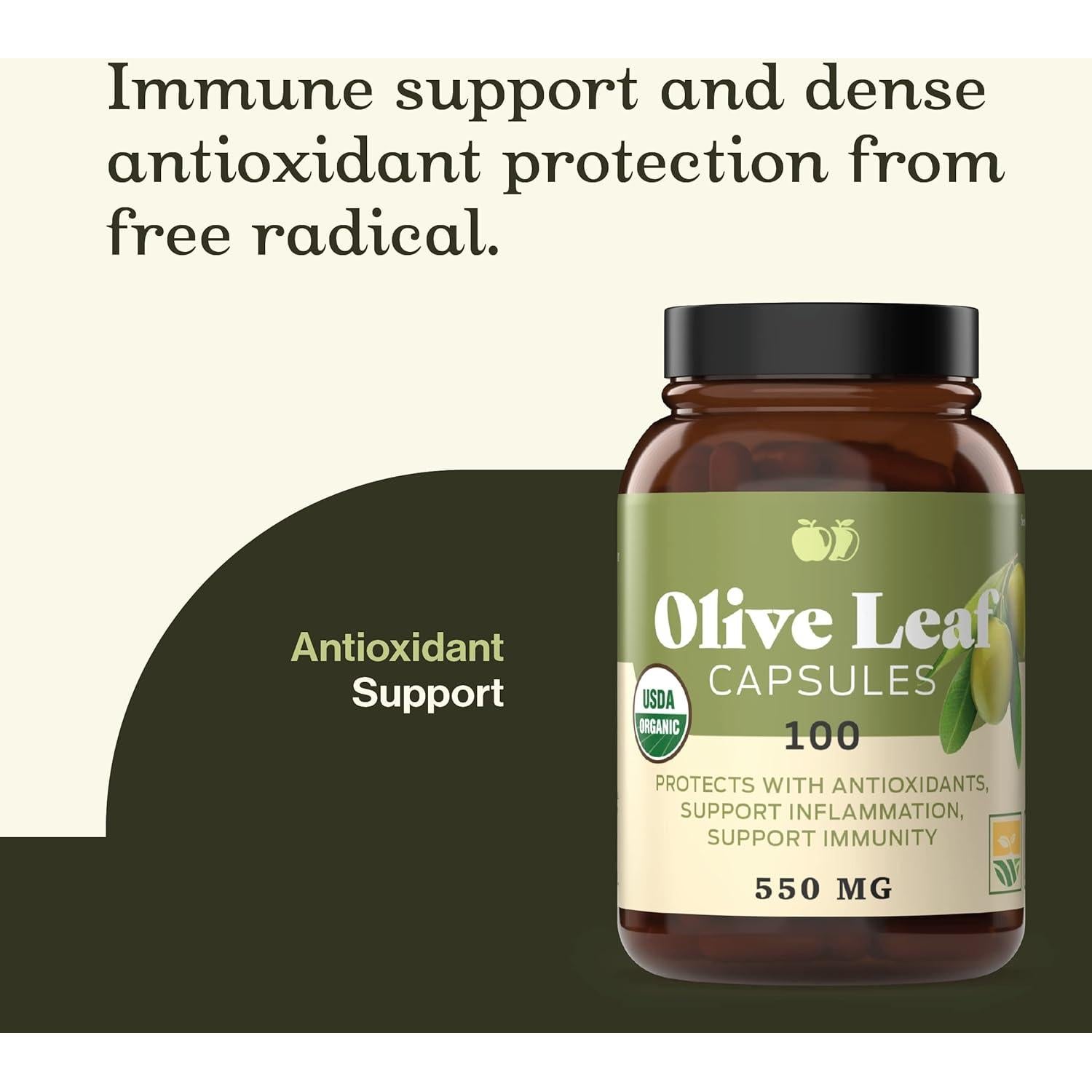 Cápsulas de Hoja de Olivo Orgánica Complete Natural 550mg 100u