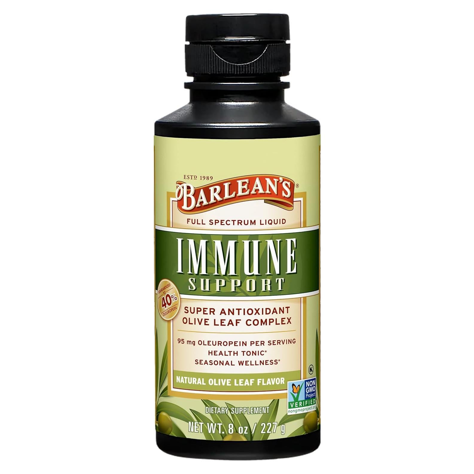 Suplemento Líquido de Hoja de Olivo Barlean's 240ml Antioxidantes